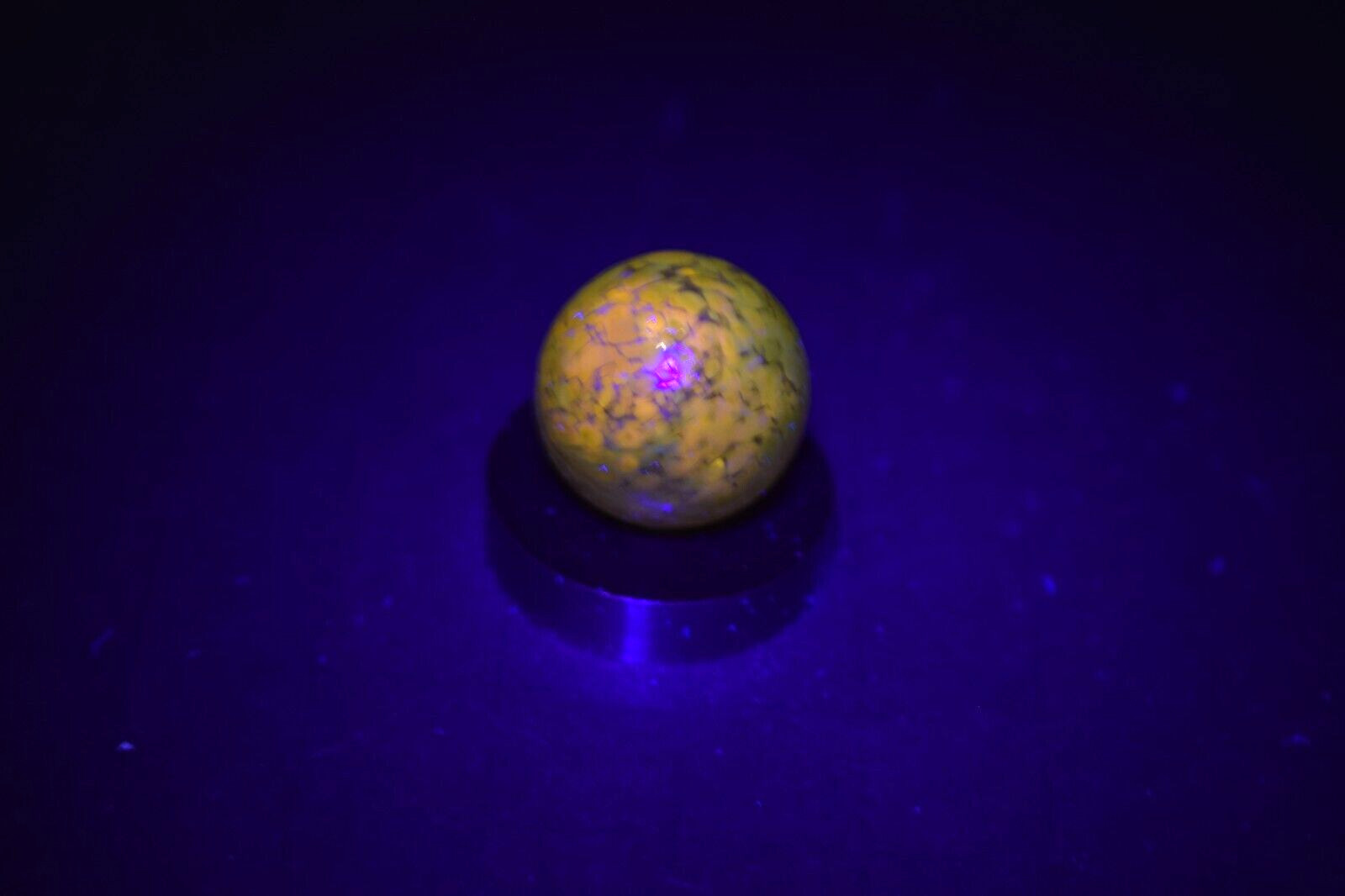 UV -Reactive Simi Transparent Guinea Style Toy Marble, Shooter Size .765″ MINT