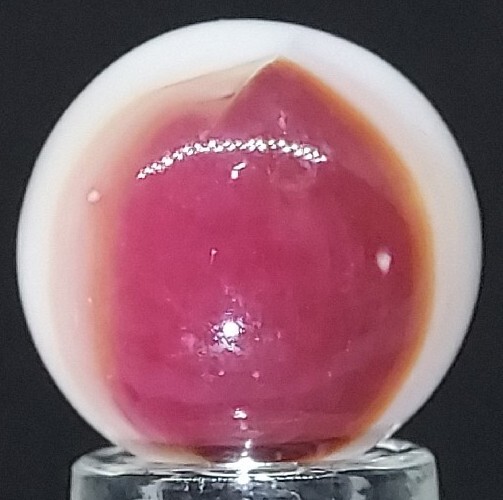 Vintage Vitro “Black Lined All-Red” Marble 5/8 Inch Size Near-Mint Condition