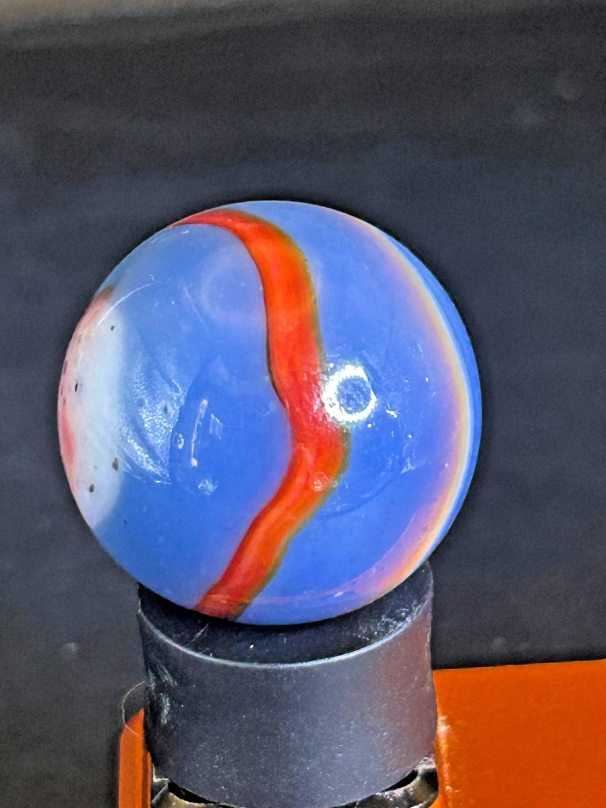 Peltier National Line Rainbo (NLR) Liberty Red & Blue Marble .94″ Mint- SH1