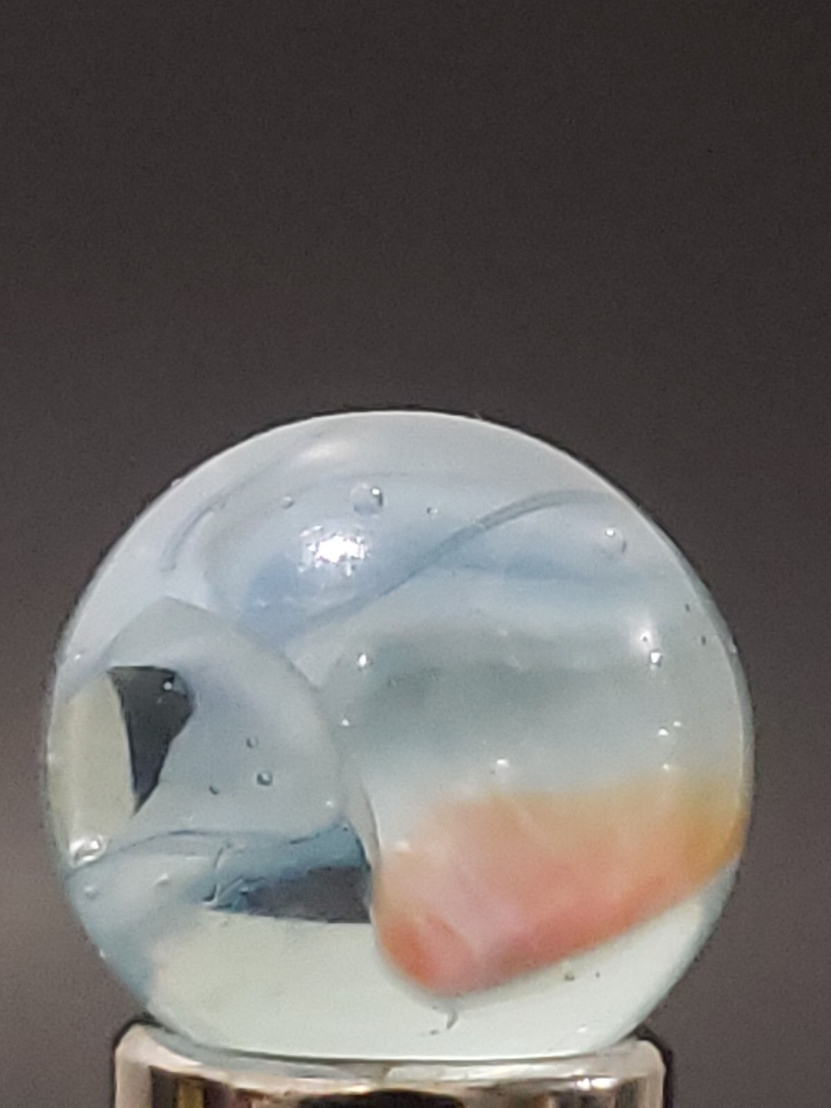 Cats Eye Marble Clear 5/8″ Vintage 4 Vein #111