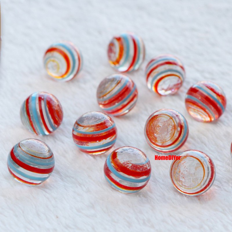 16mm Red Blue Glass Marble Balls for Kids Traditional Toys Game Party Decoration