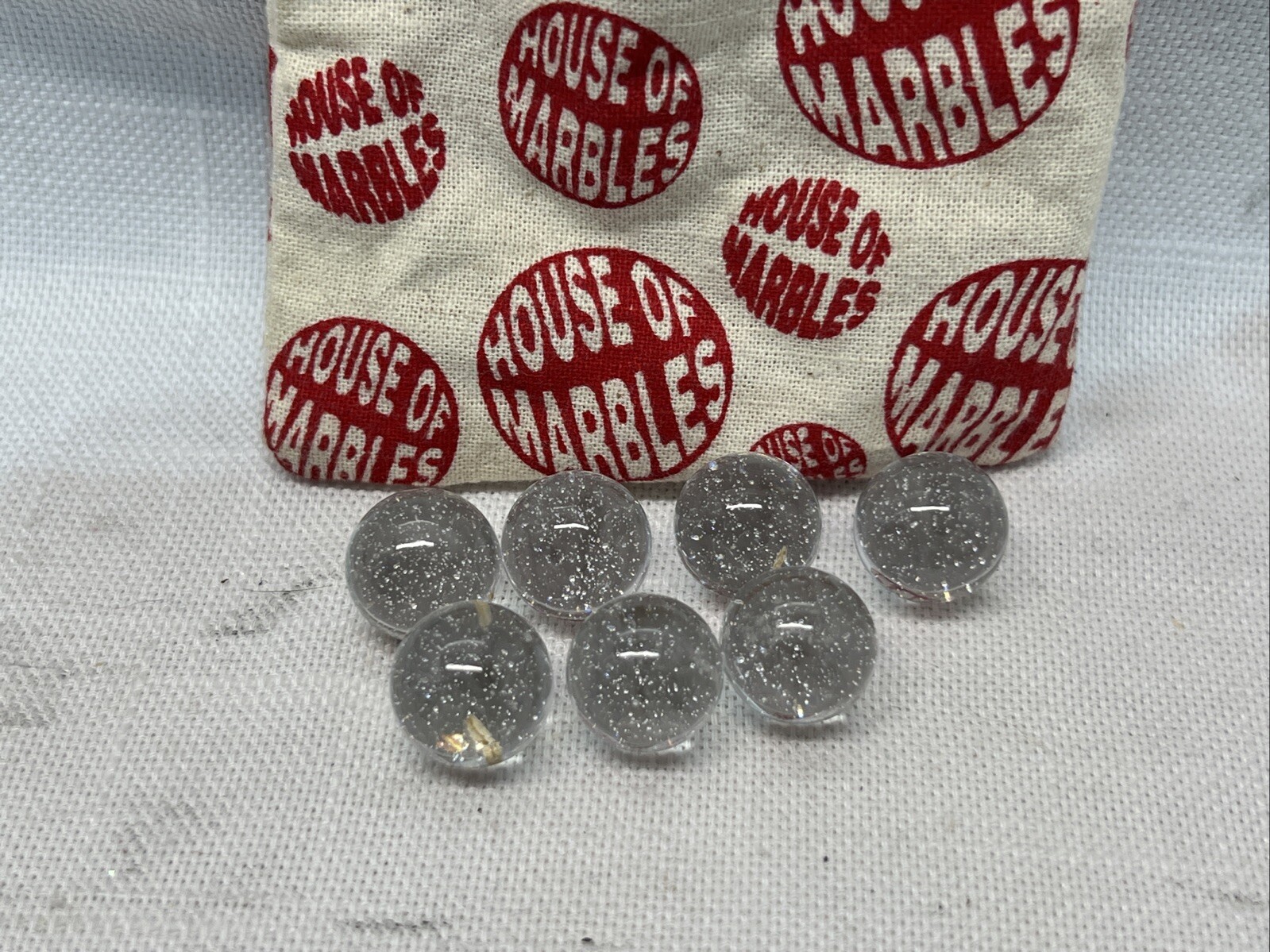 Glacial Ice Clear Glass Marbles 1/2″ 7 Marbles House Of Marbles Bag #3