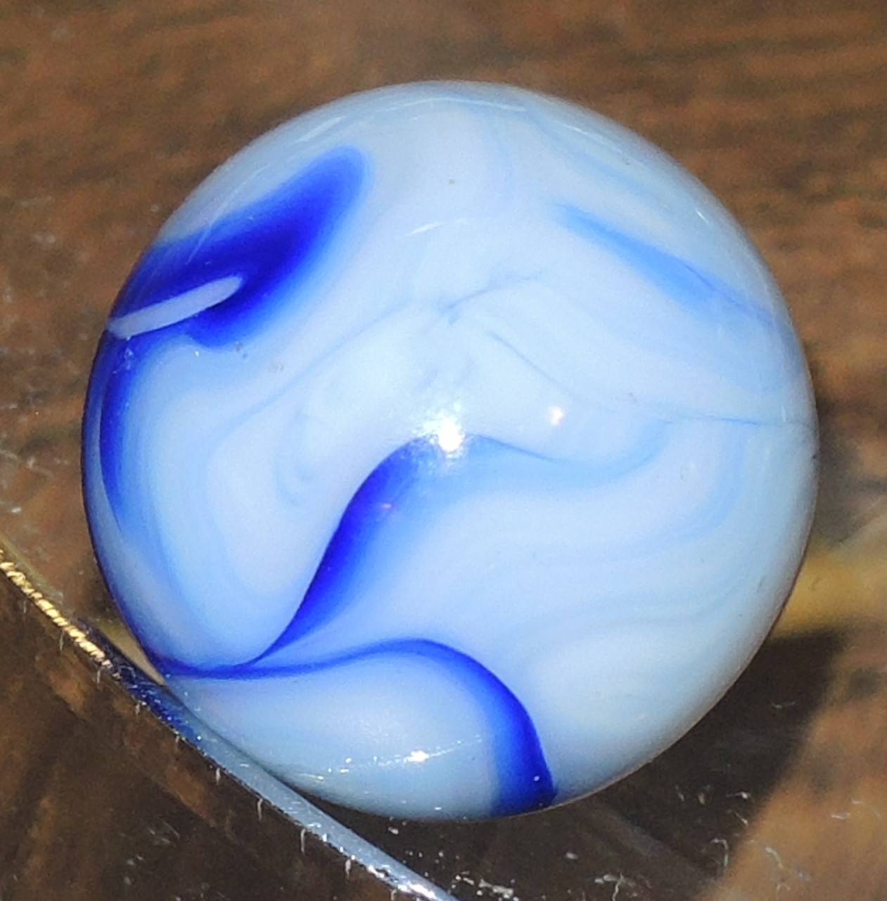 17/32” Killer Busy Ravenswood Blue Raven Flames & Swirls Marble