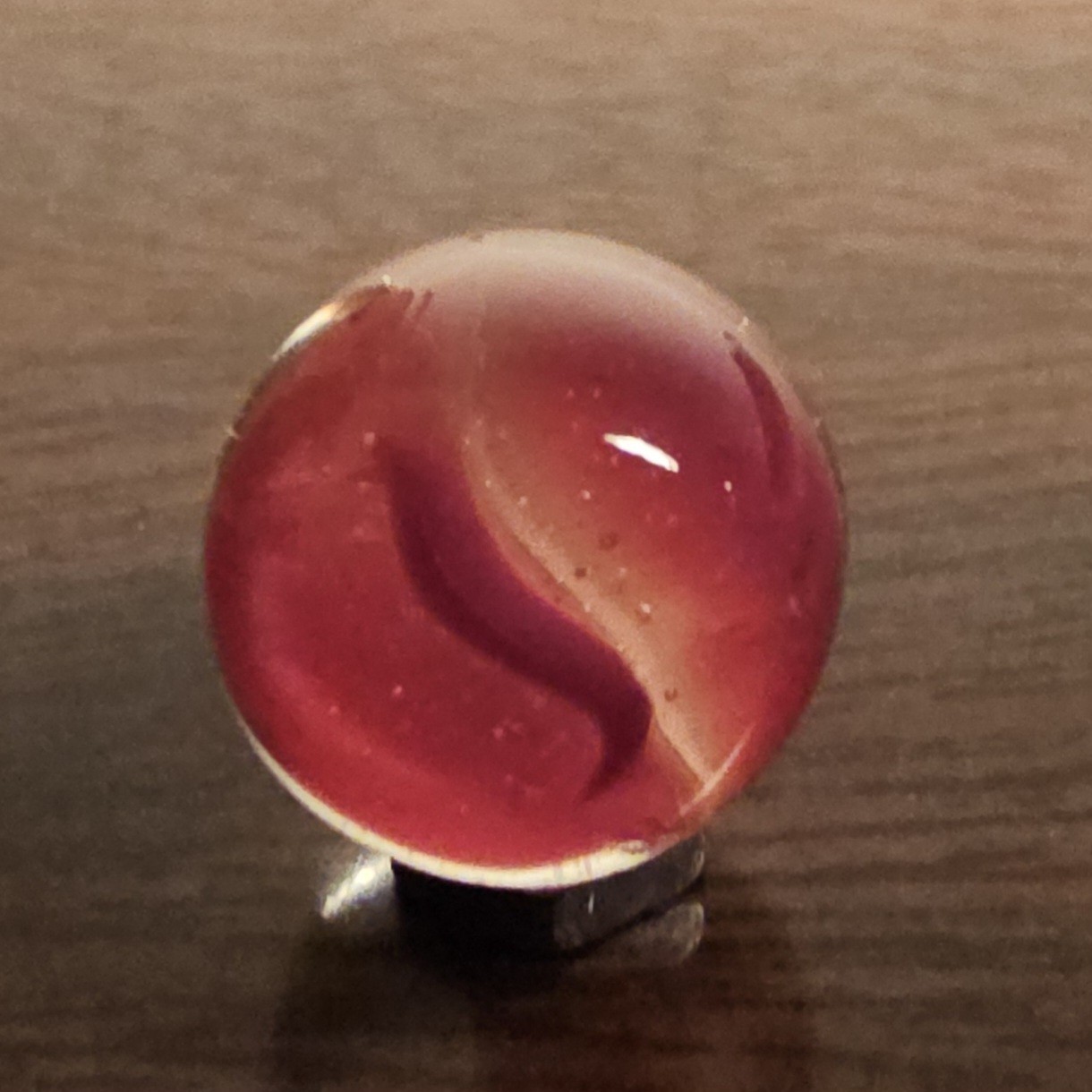 Vintage C. E. Bogard Rose 4 Lobe Hybrid Cats Eye .625 Glass Marble w Inclusion