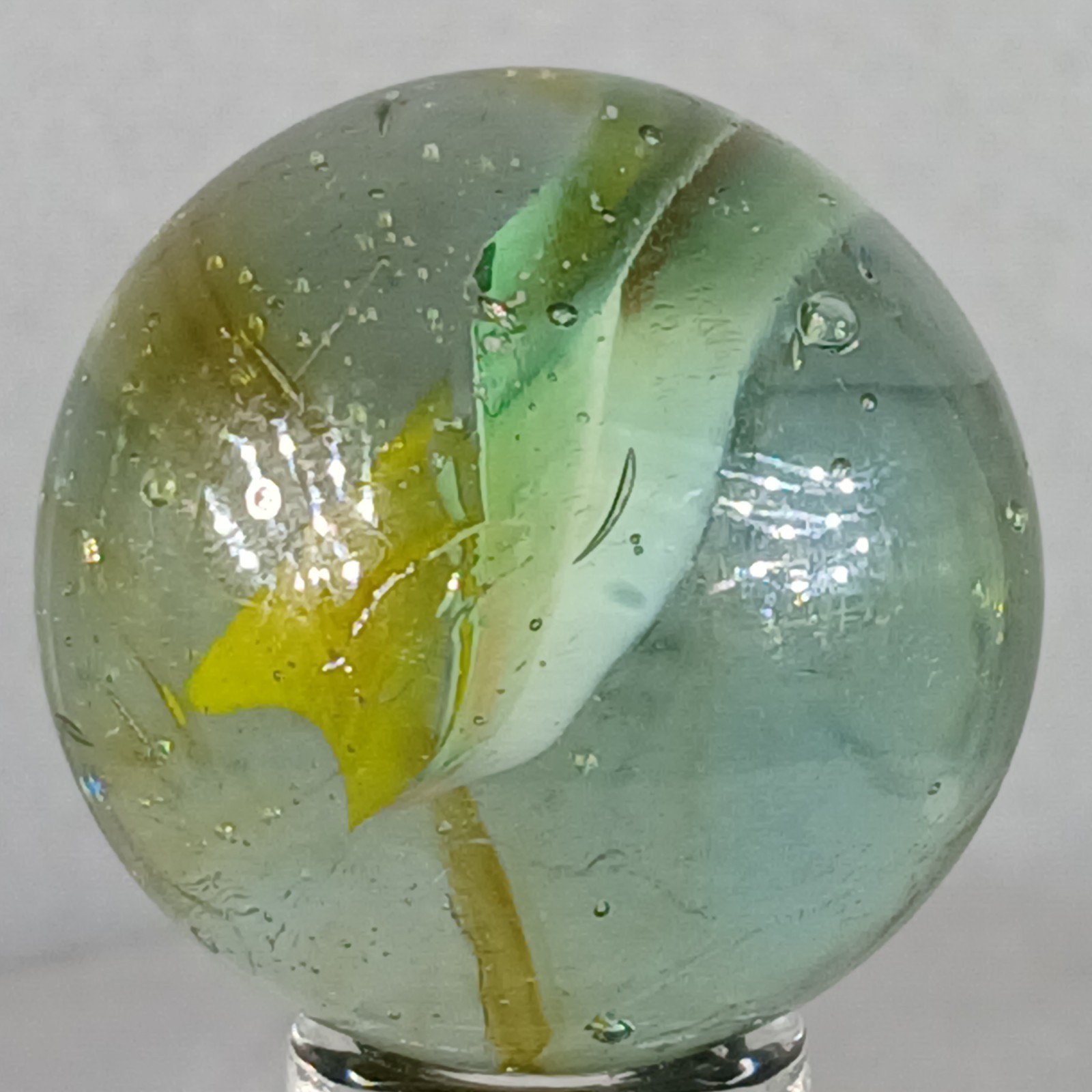 Large Vintage Tri-Color Hybrid Cat’s Eye Marble .94 Inches Near-Mint Condition