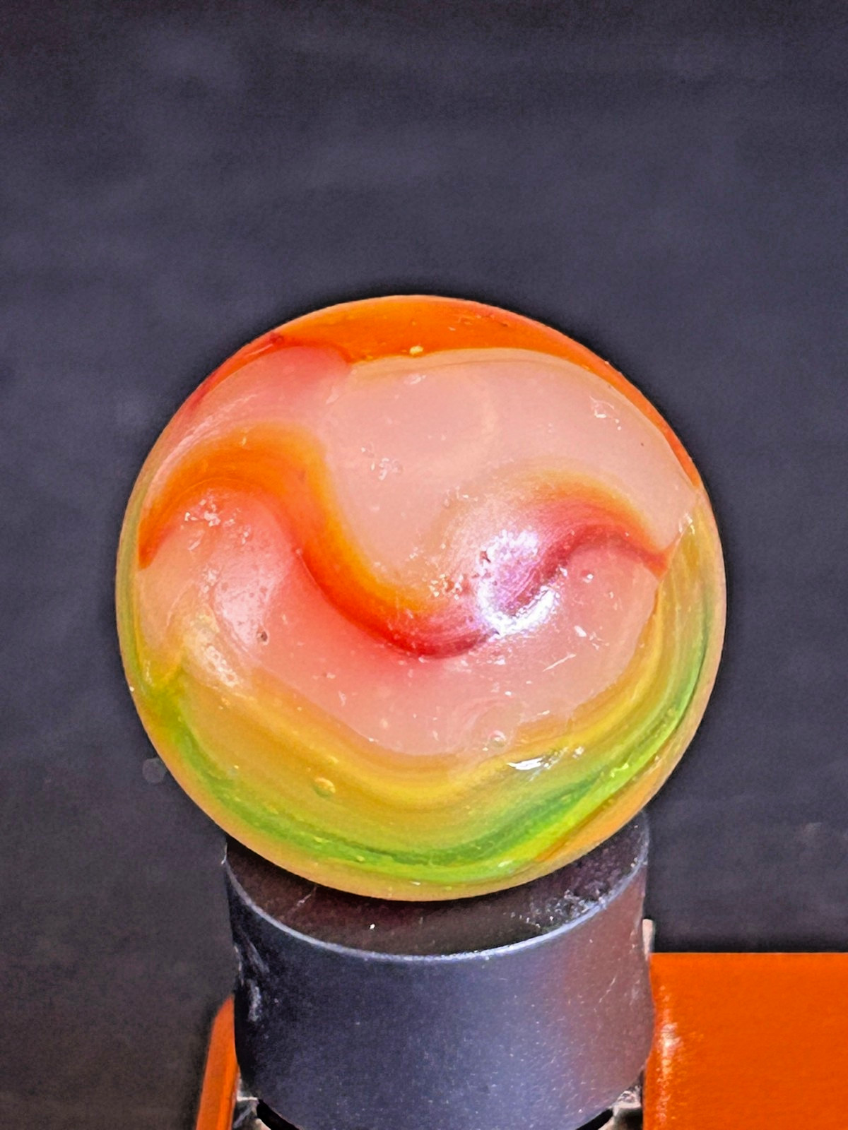 Peltier NLR Flaming Dragon Red, Orange & Green Marble .94″ Near Mint+ SH12