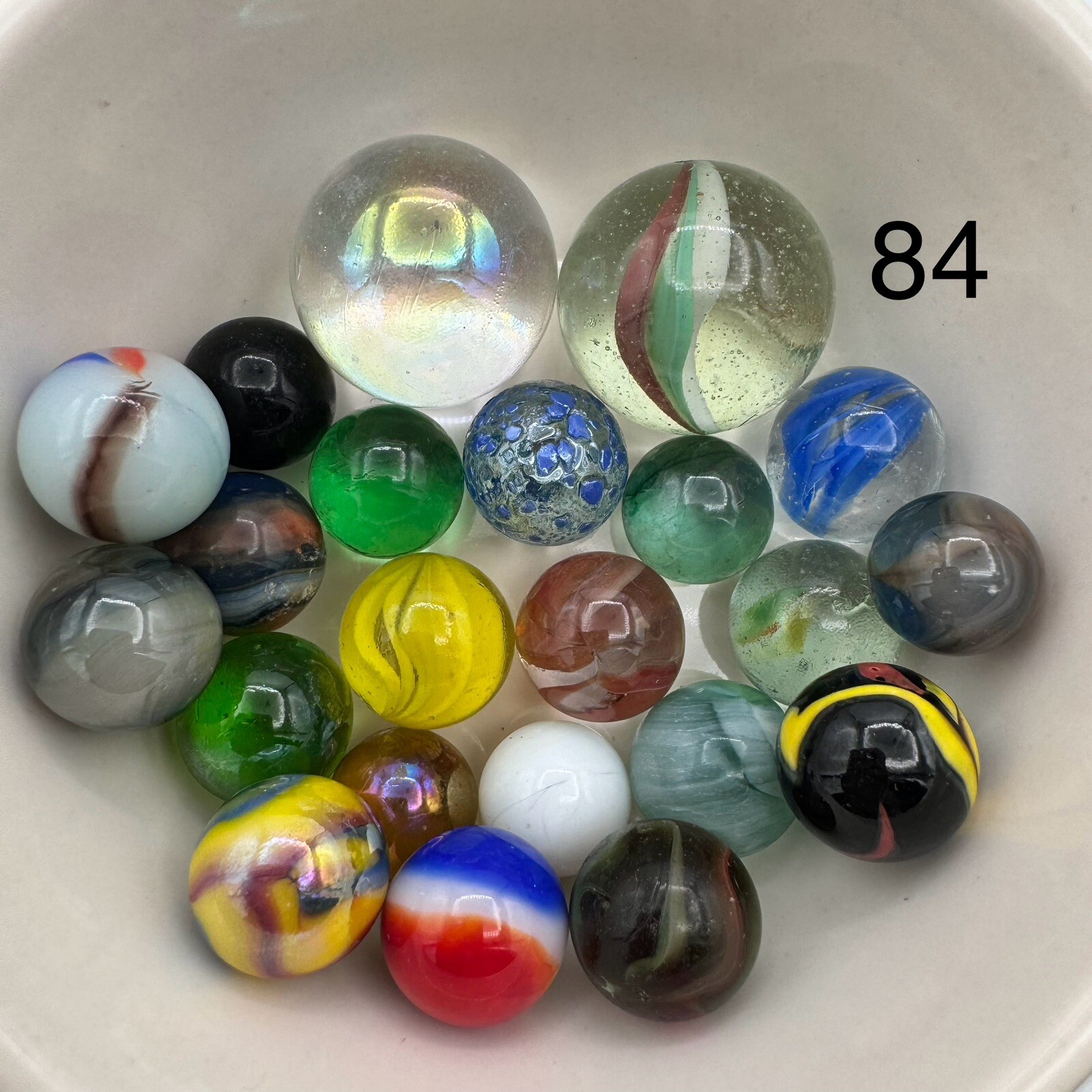Vintage Marble Lot Of MARBLES UV Reactive Cadmium Uranium Lot #84