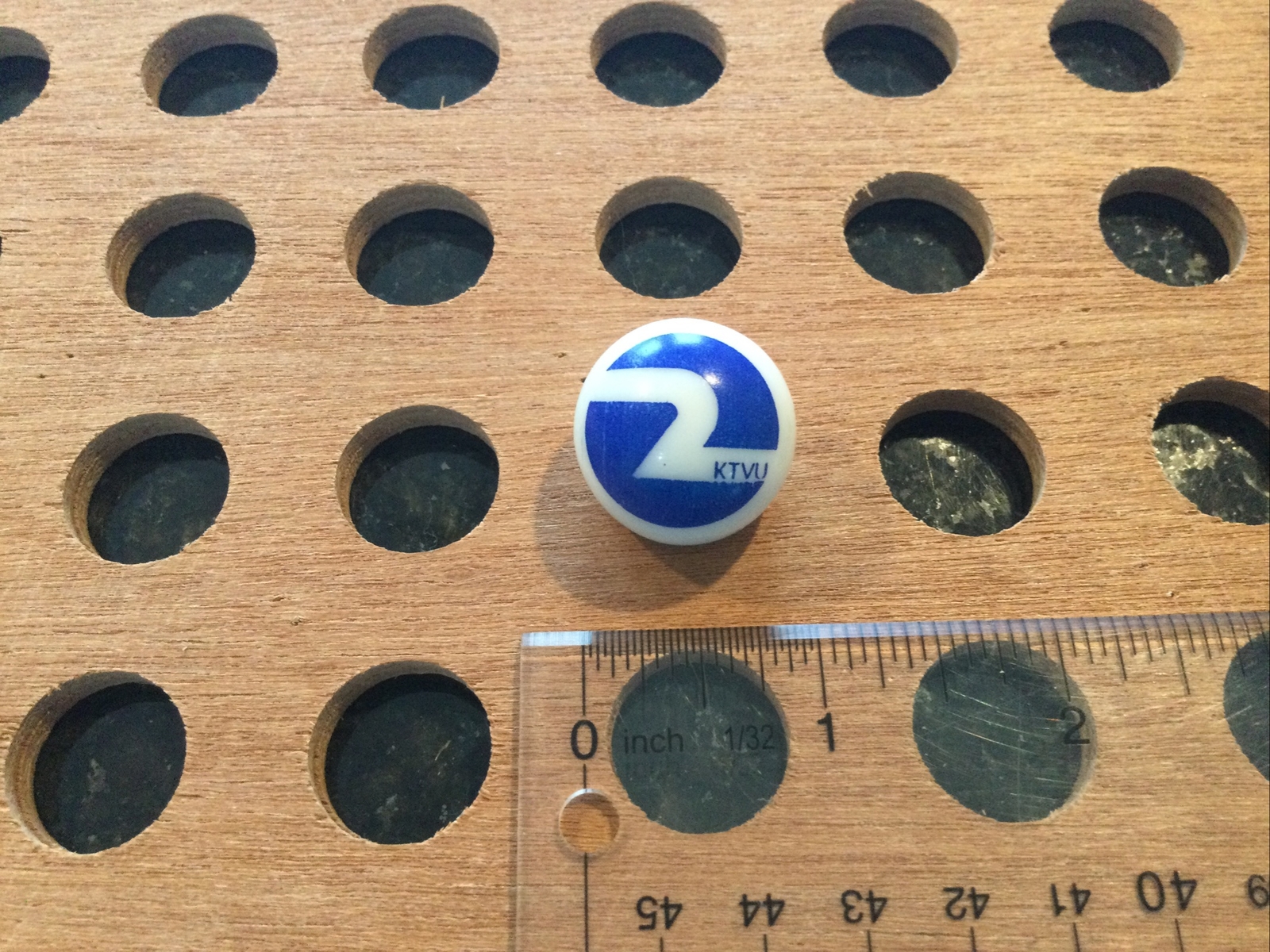 Vintage | Channel 2 “KTVU” Marble | White and Blue