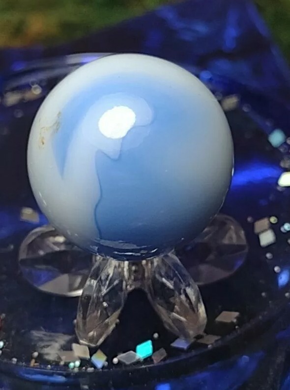Lovely☁️ ROBIN BLUE Glass Alley or WV Style Swirl MYSTERY Vintage Marbles .61″