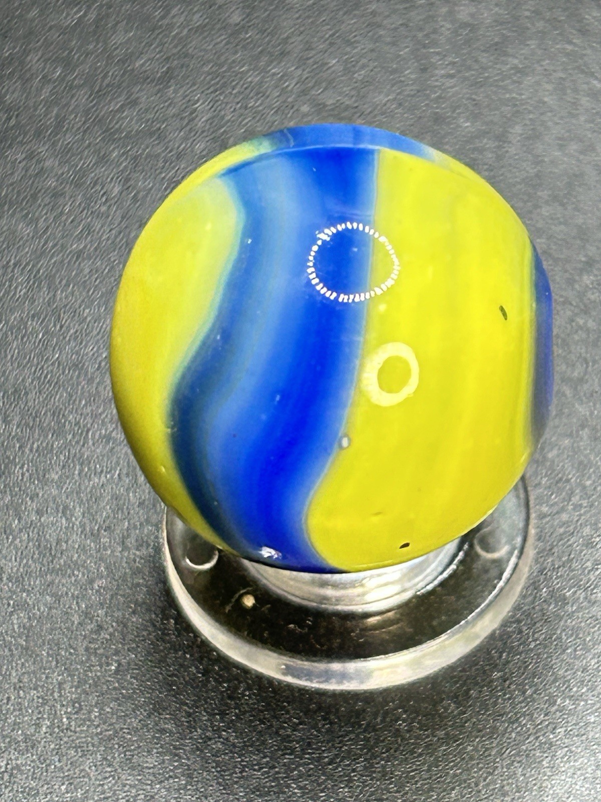 Vintage Marble King St. Mary’s Cub Scout Rainbow Marble 0.866”