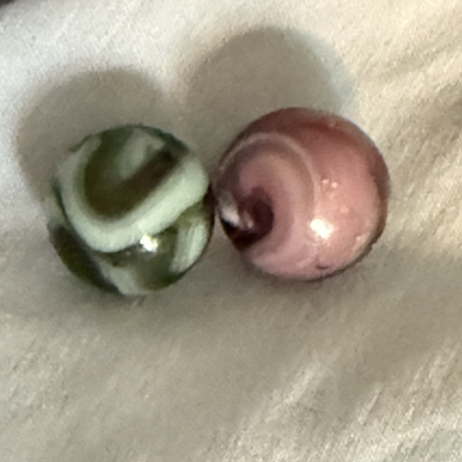 Hand gathered Christensen marble lot white swirl Deep Purple busy green seamed