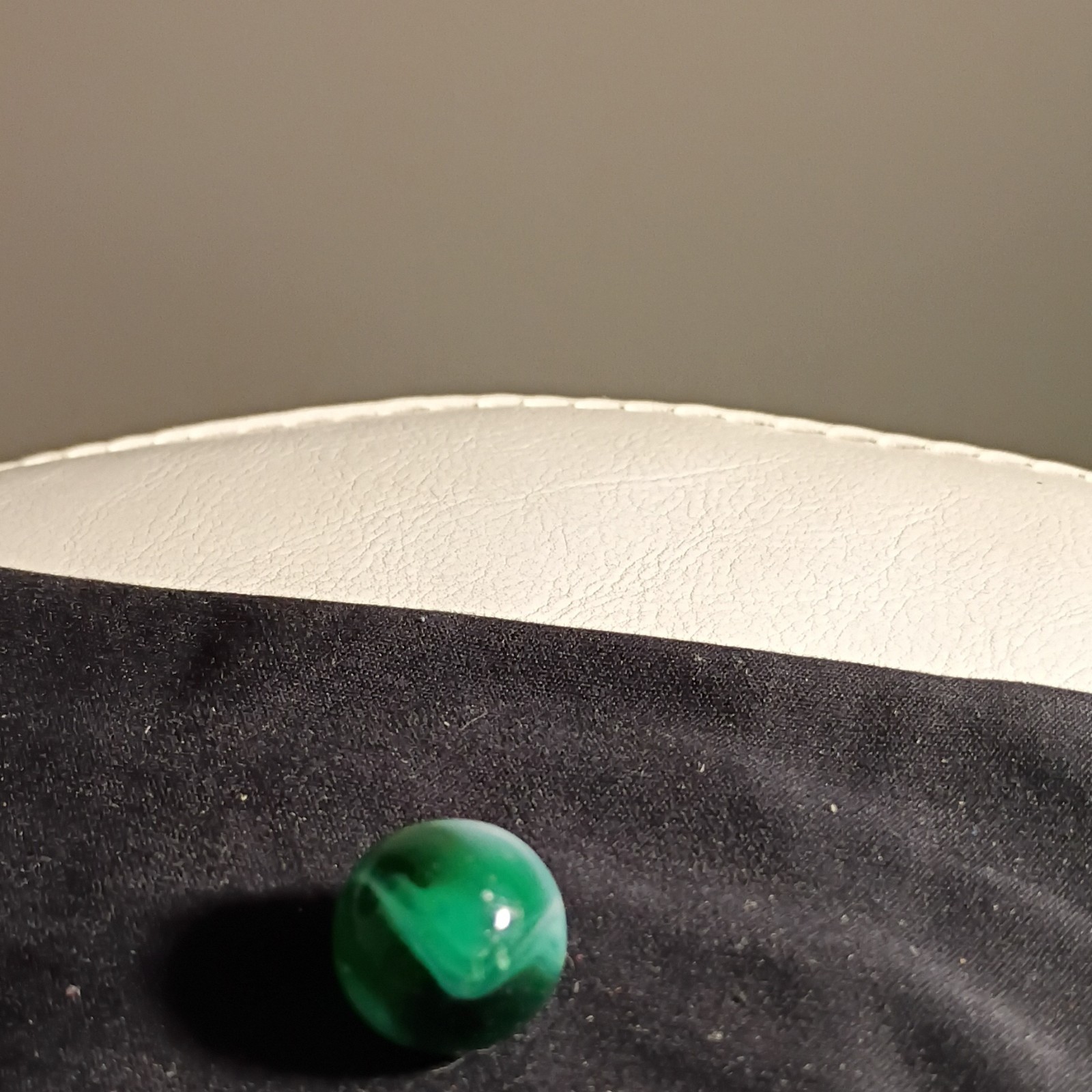 Single Machine Made Glass Swirl Toy Marble, Green & White Swirl, Ages 4+