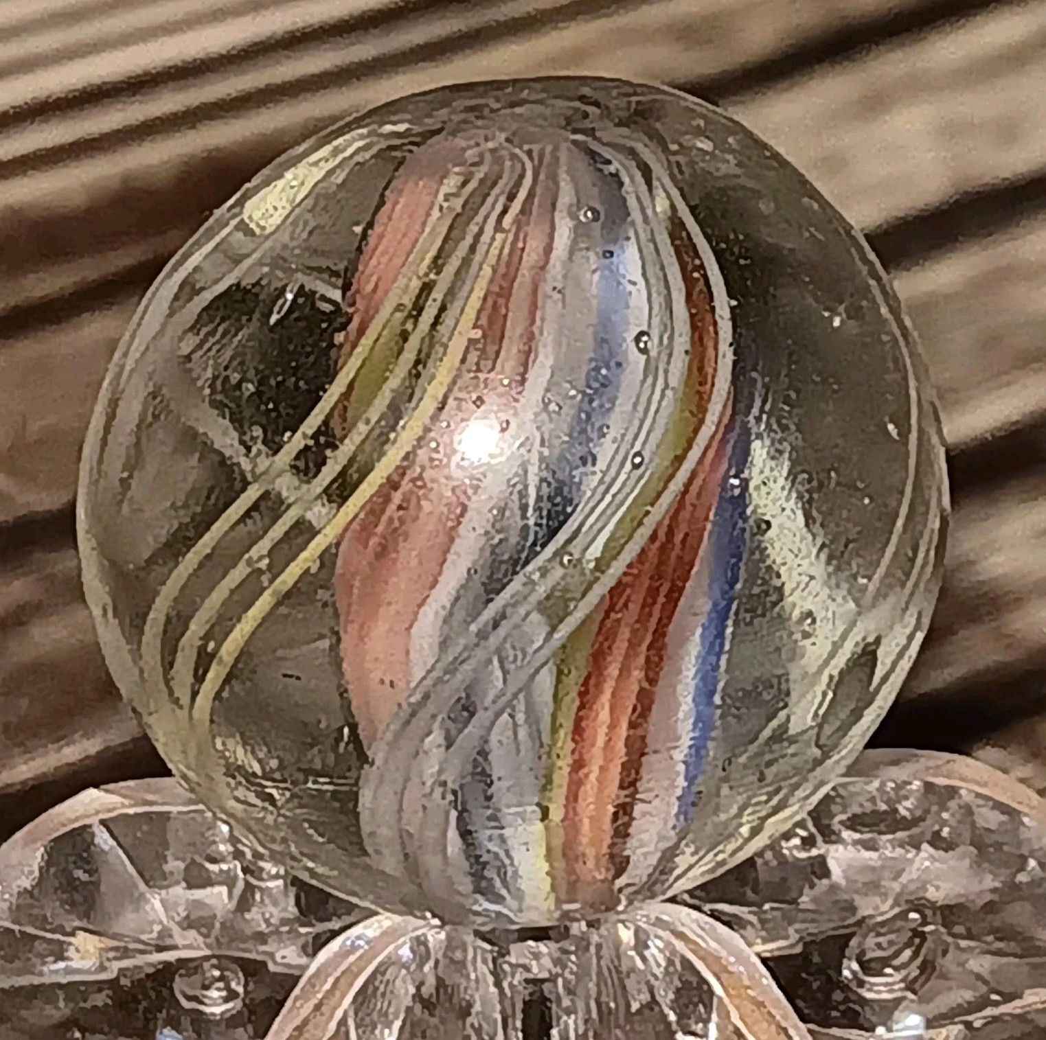 German Divided Core Swirl Marble. .69″ Nm(-). Antique Handmade Marble.