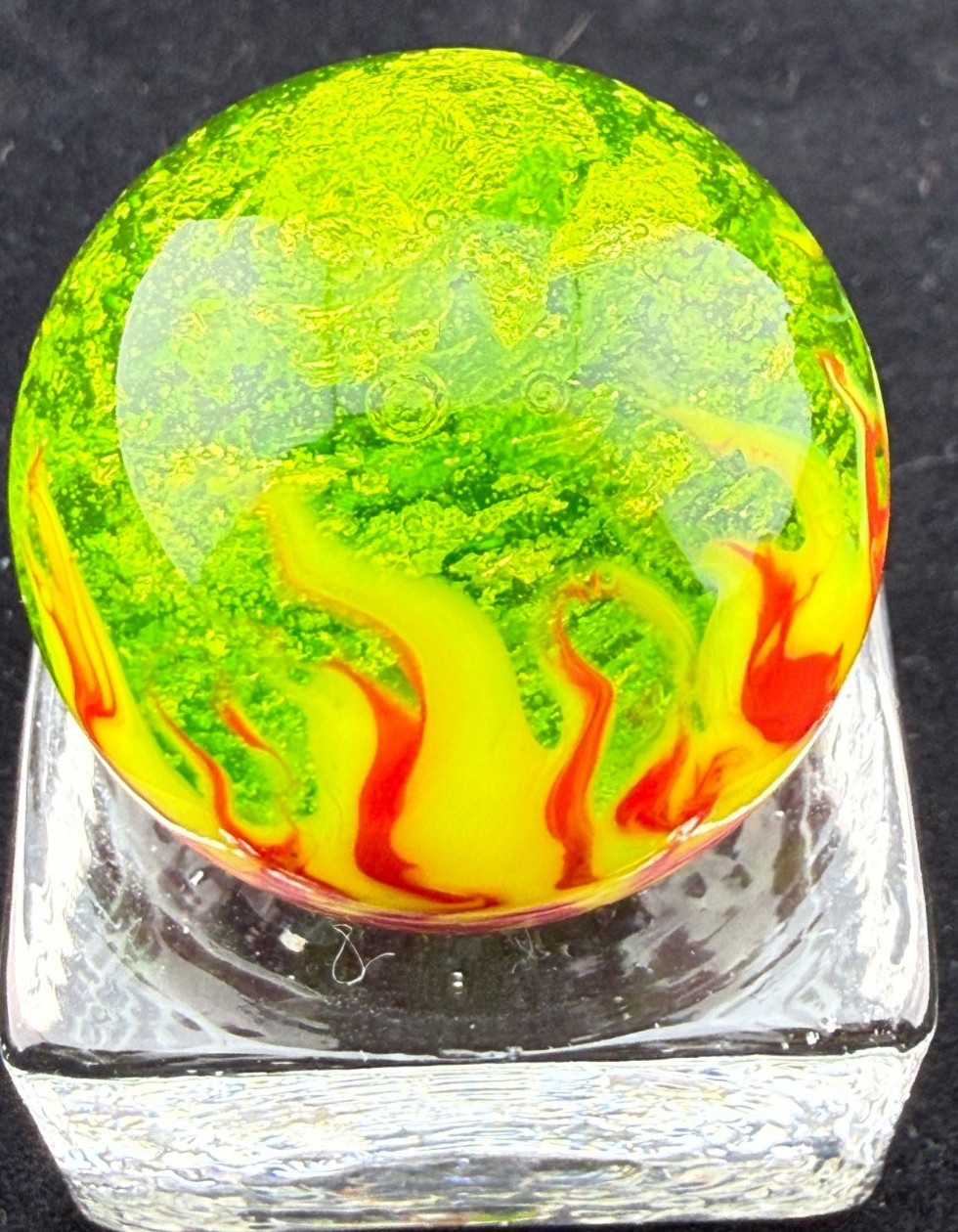 Steve Willis 2006 Handmade Lampwork Art Glass Marble 1.15″ Near Mint Signed W6