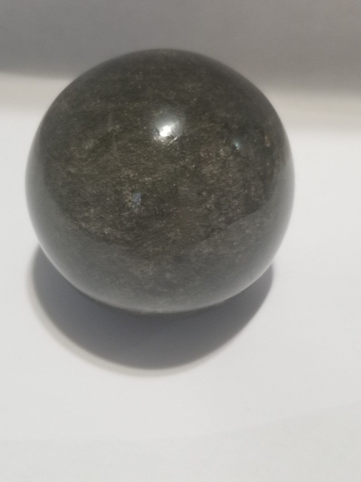 Black & Gray Sheen Obsidian Sphere Ball Marble 2 Inches 6.3 Oz Or 180grs.