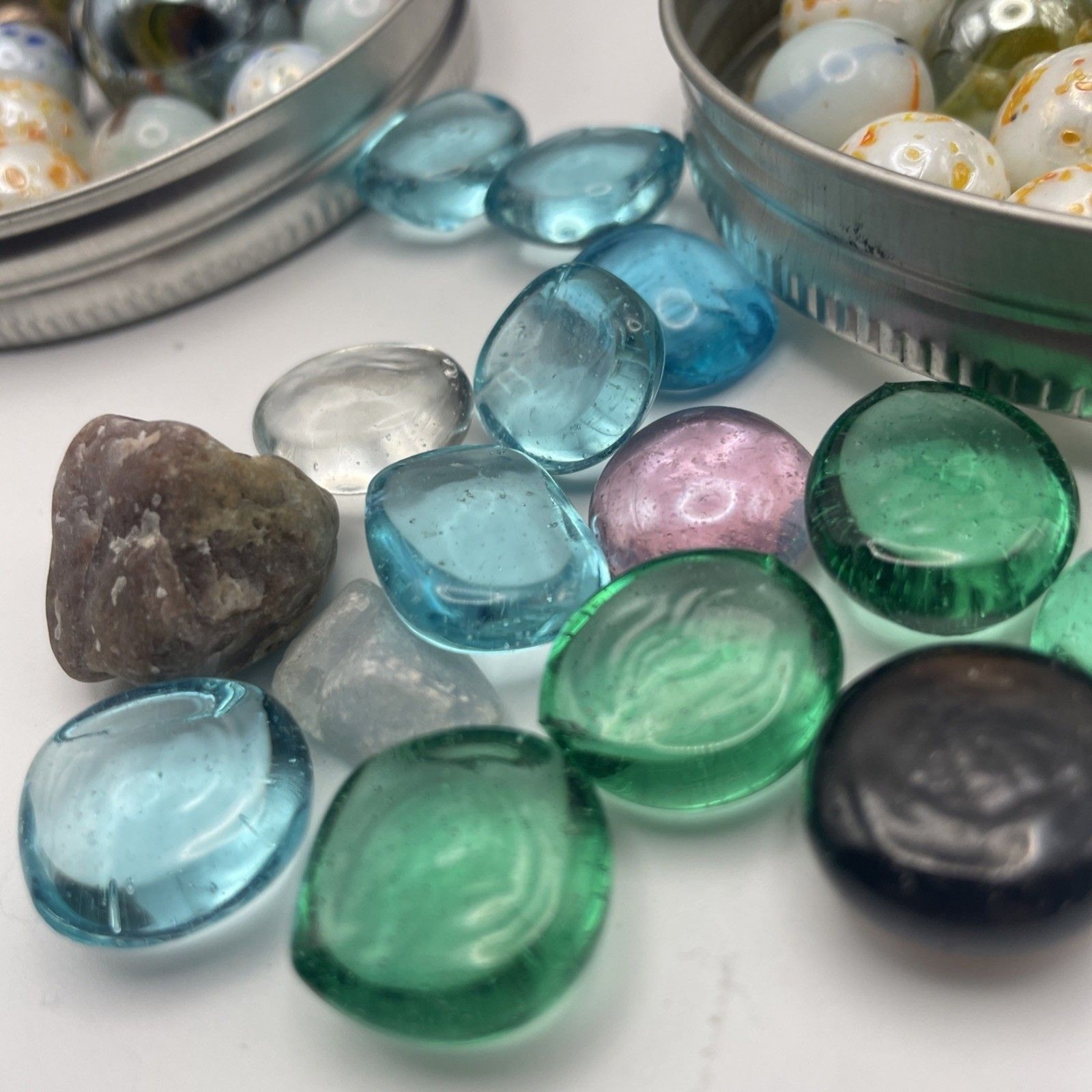 Vintage Marble Lot w/ Shooters – Mixed Colors & Sizes + Crown Royal Bag