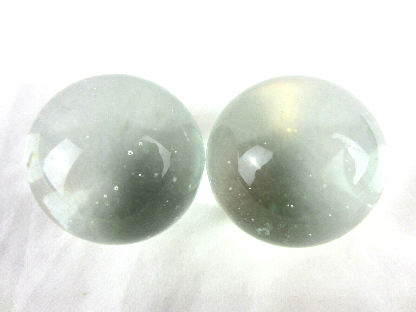 2 BOULDERS 35mm ICE CLEAR Glass Marbles Soap Bubble LARGE HUGE