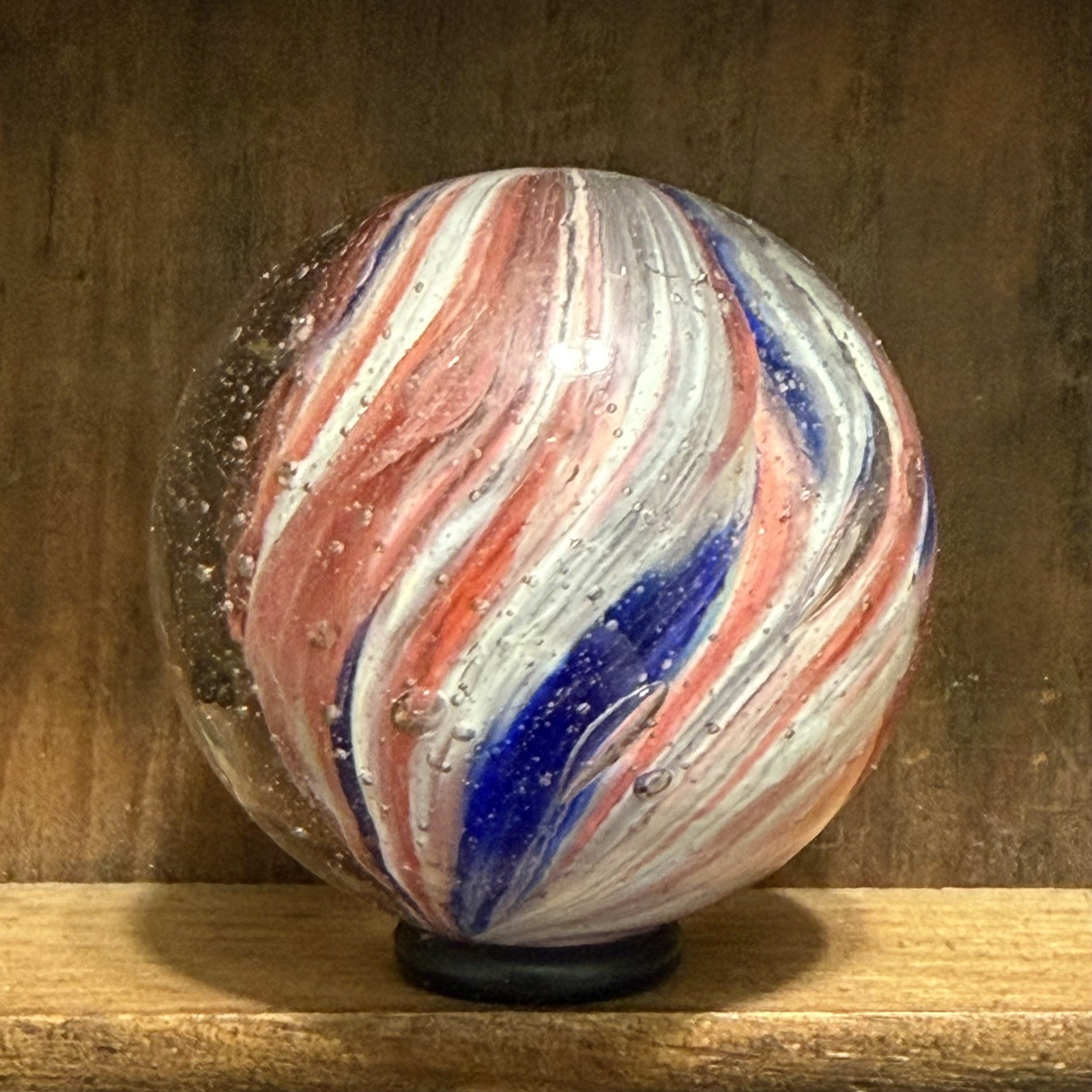 Antique German Handmade Paneled Onionskin Marble 1-1/2” Near Mint(+) | (163)