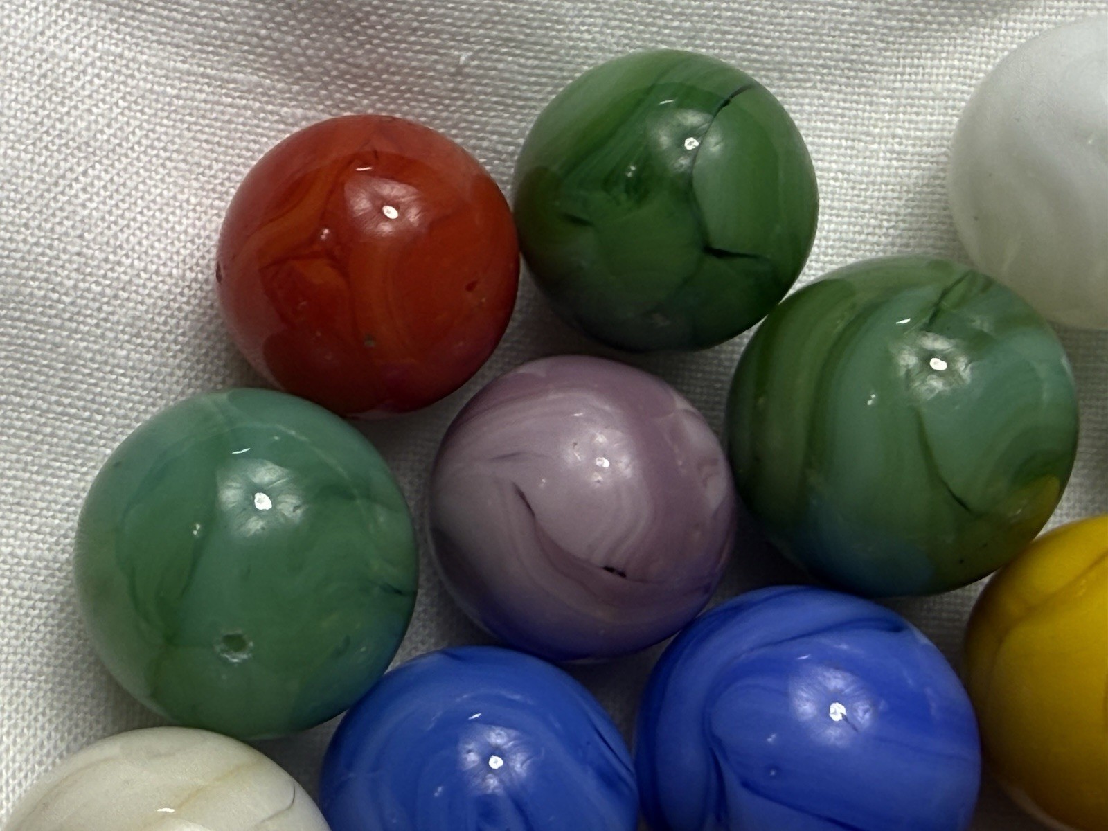 Lot Of (16) Champion Agate Swirl Marbles .54” To .64” NM To NM(+)