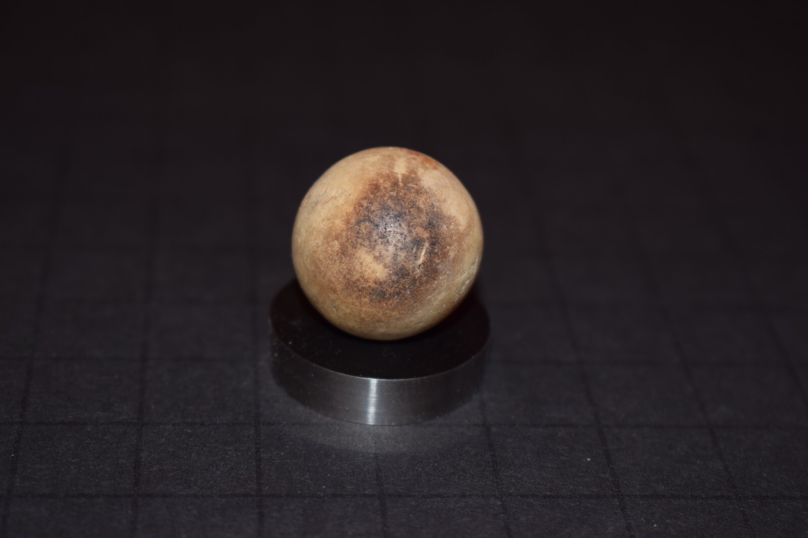 Antique Victorina Era 1800’s Earthtone Dyed Hard Clay Toy Marble Size .859″