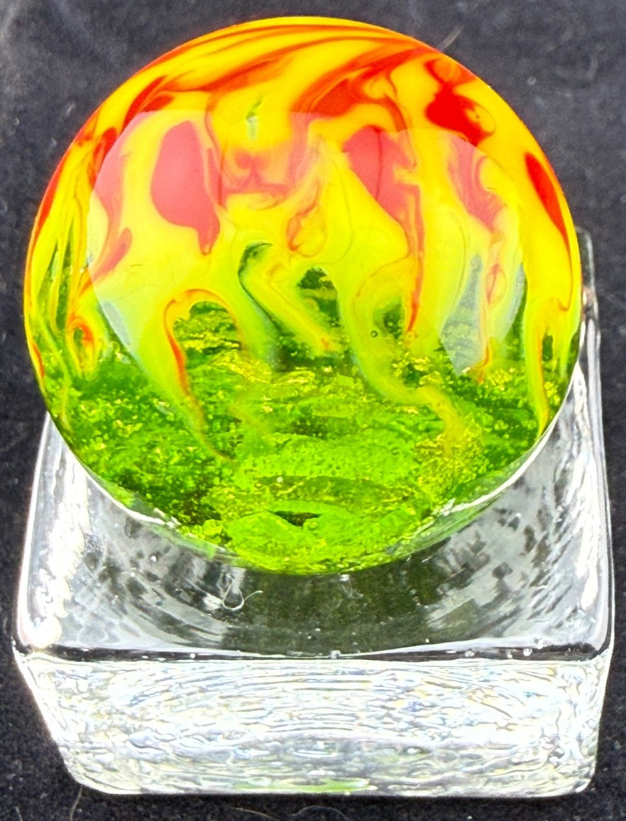 Steve Willis 2006 Handmade Lampwork Art Glass Marble 1.15″ Near Mint Signed W6