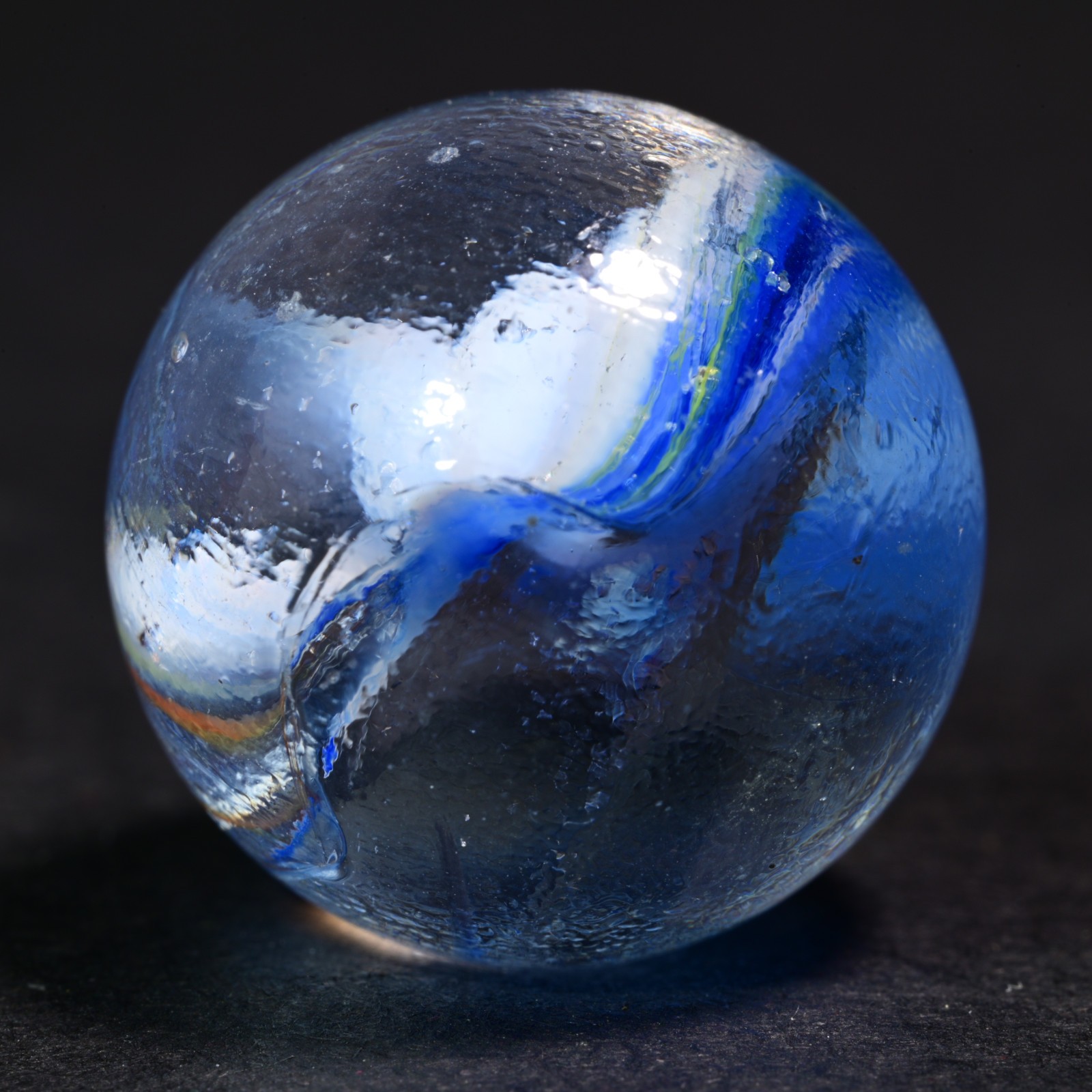 Marble Vintage French Sparkler Icy Blue Freeze 1950s/60s 5/8”