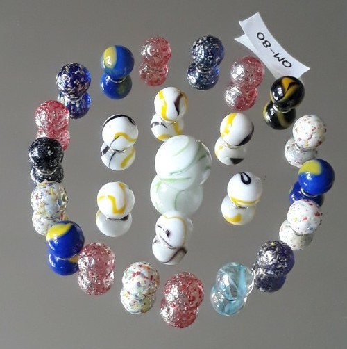 New (2025) in Bag 25 Traditional Marbles 24+1 Shooter 100% Glass Made In Mexico