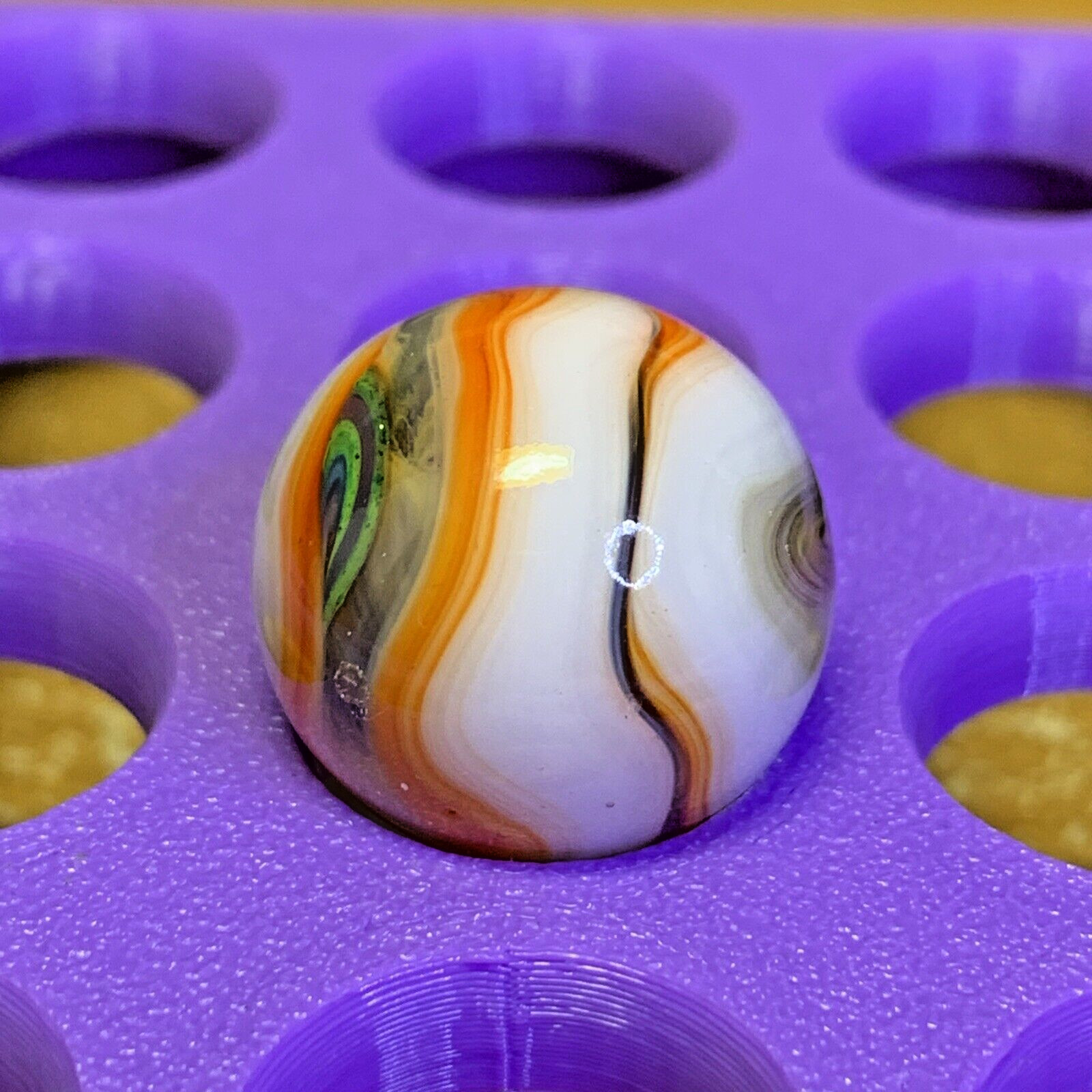 DAS/JABO/WV ORANGE FLAMES ! PSYCHEDELIC SWIRLS BANNED SHOOTER .72″ 9B/23