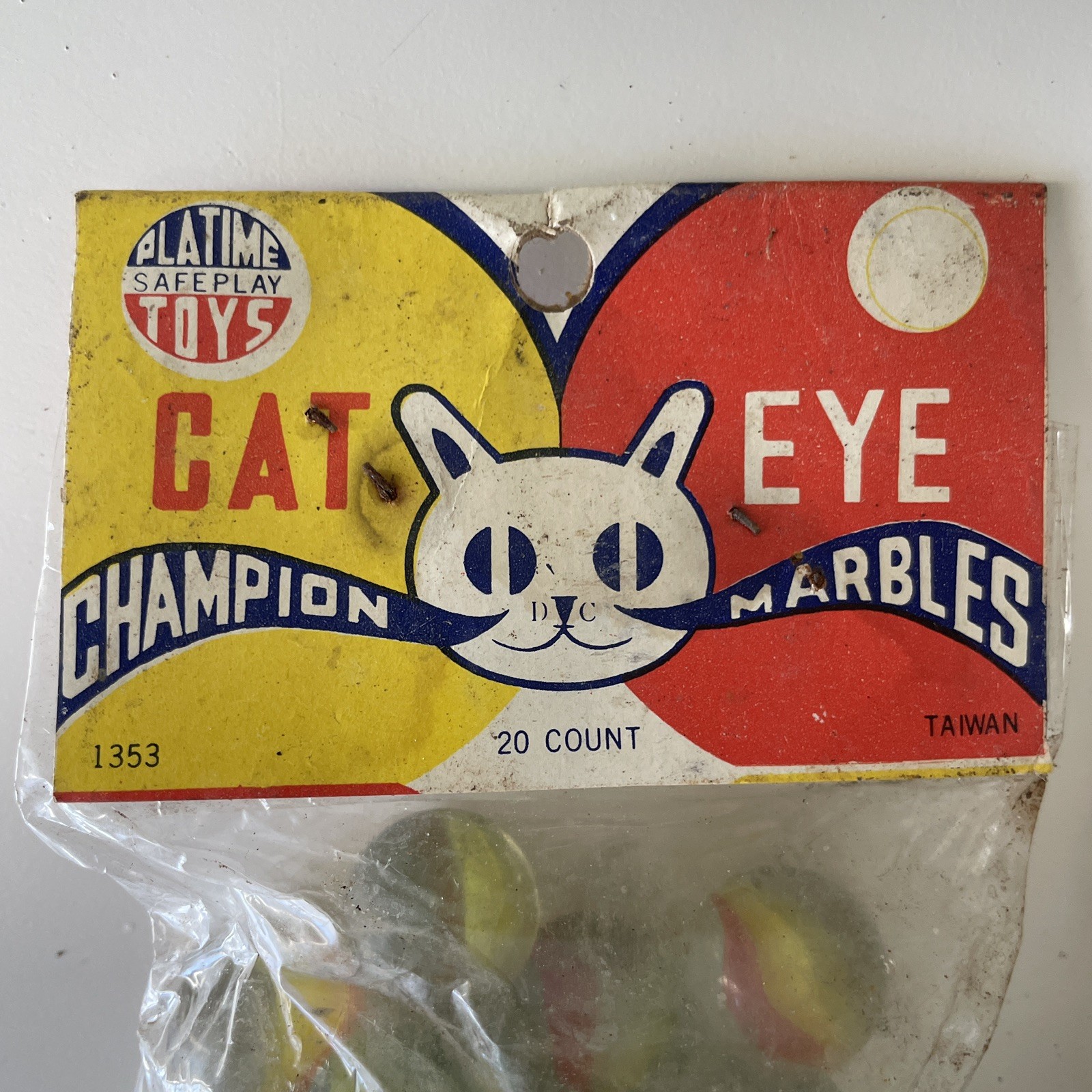 Cat Eye Lot Vintage Antique Champion Marbles in Original Package 20ct Per Pack