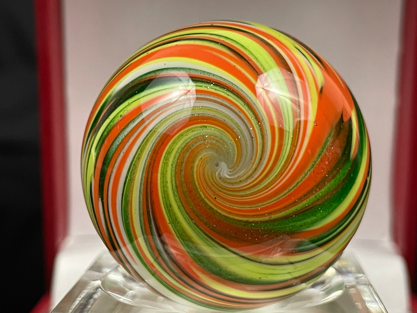 Rick Davis Glass Art Marble 1.48″ Signed #25