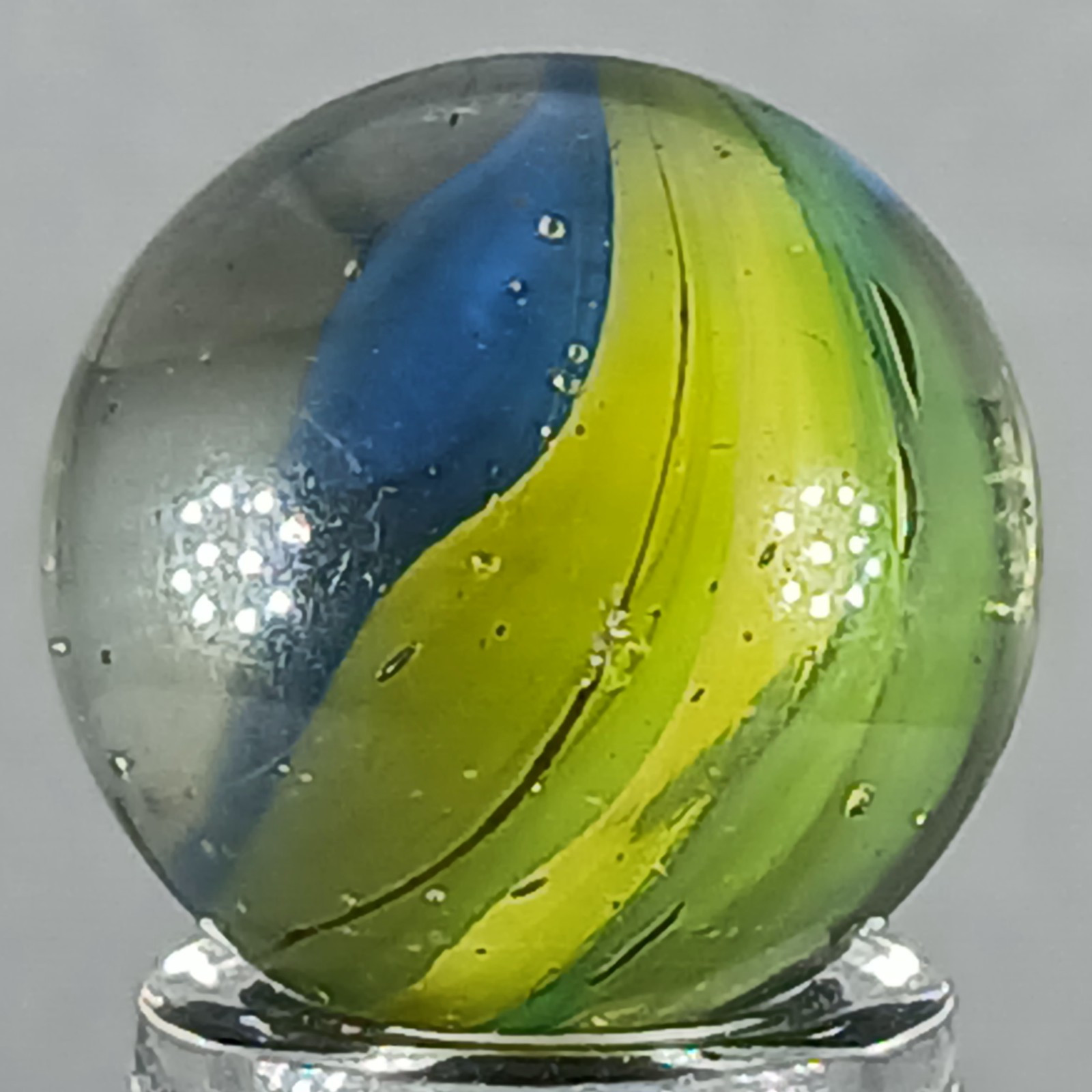 Vintage Tri-Color Hybrid Cat’s Eye Marble .62 Inches Near-Mint Condition