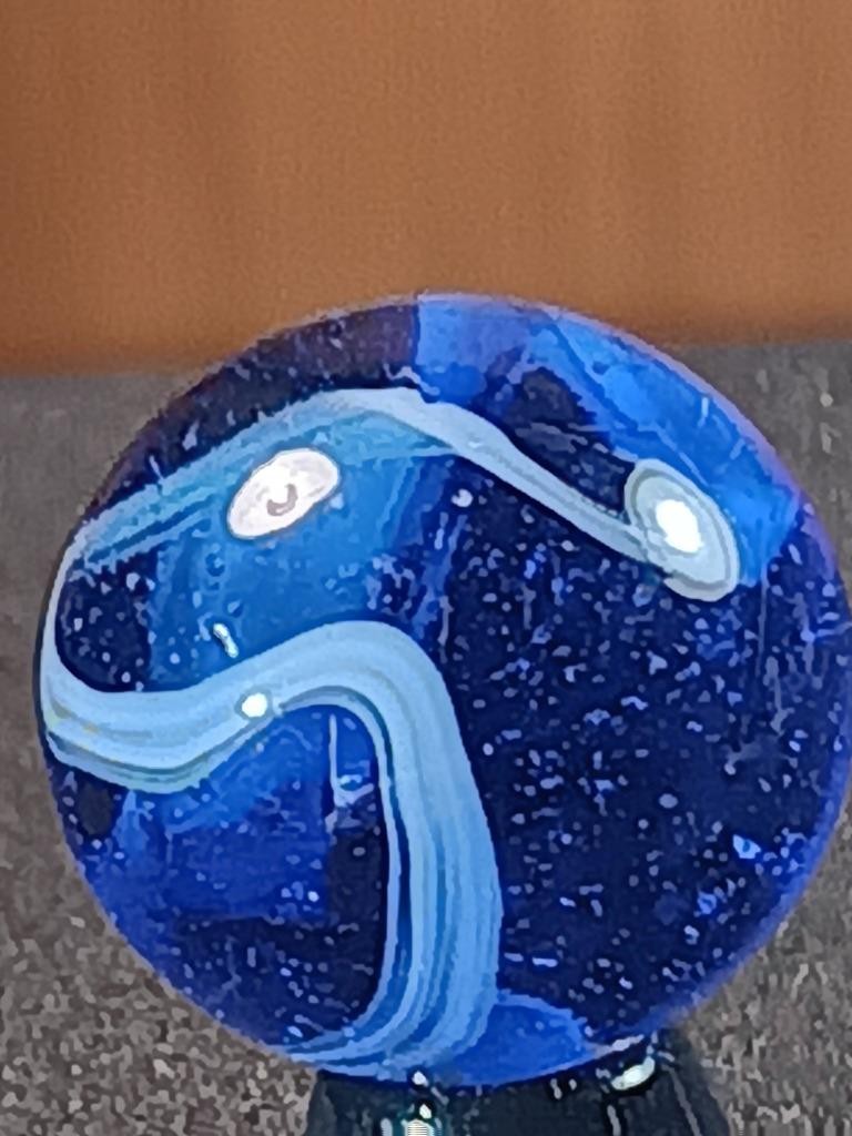 5/8″ Vacor Transparent Cobalt Sapphire Blue Jay Pearl White Serious Marble B184
