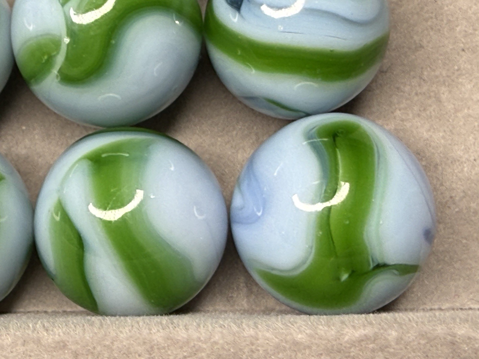 Lot Of 10 Alley St Mary’s Swirl Marbles .57” To .65” NM(+)