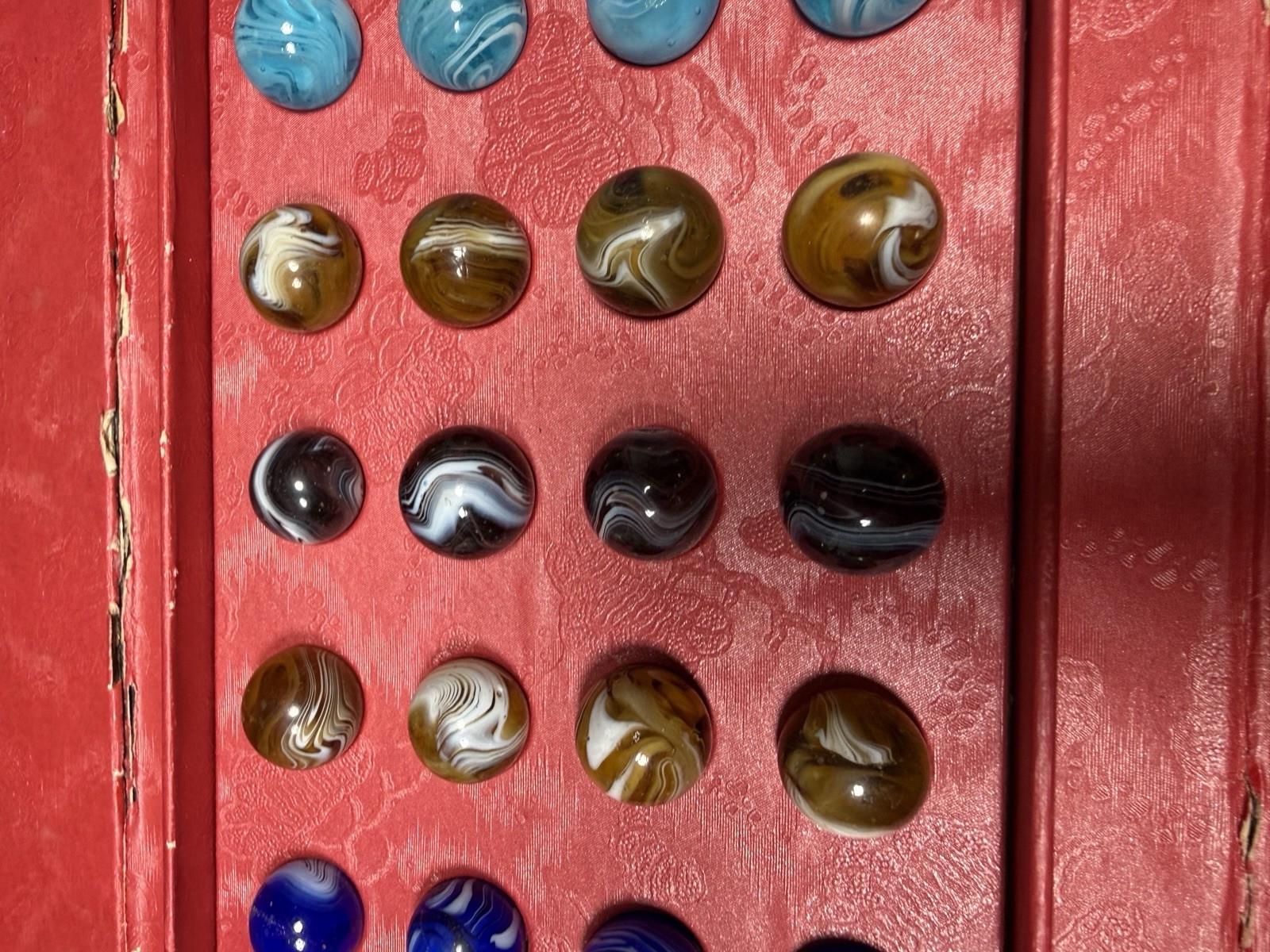 Peltier Lucky Boy Champion Marble Set No. 28 Vintage SLAG Marbles