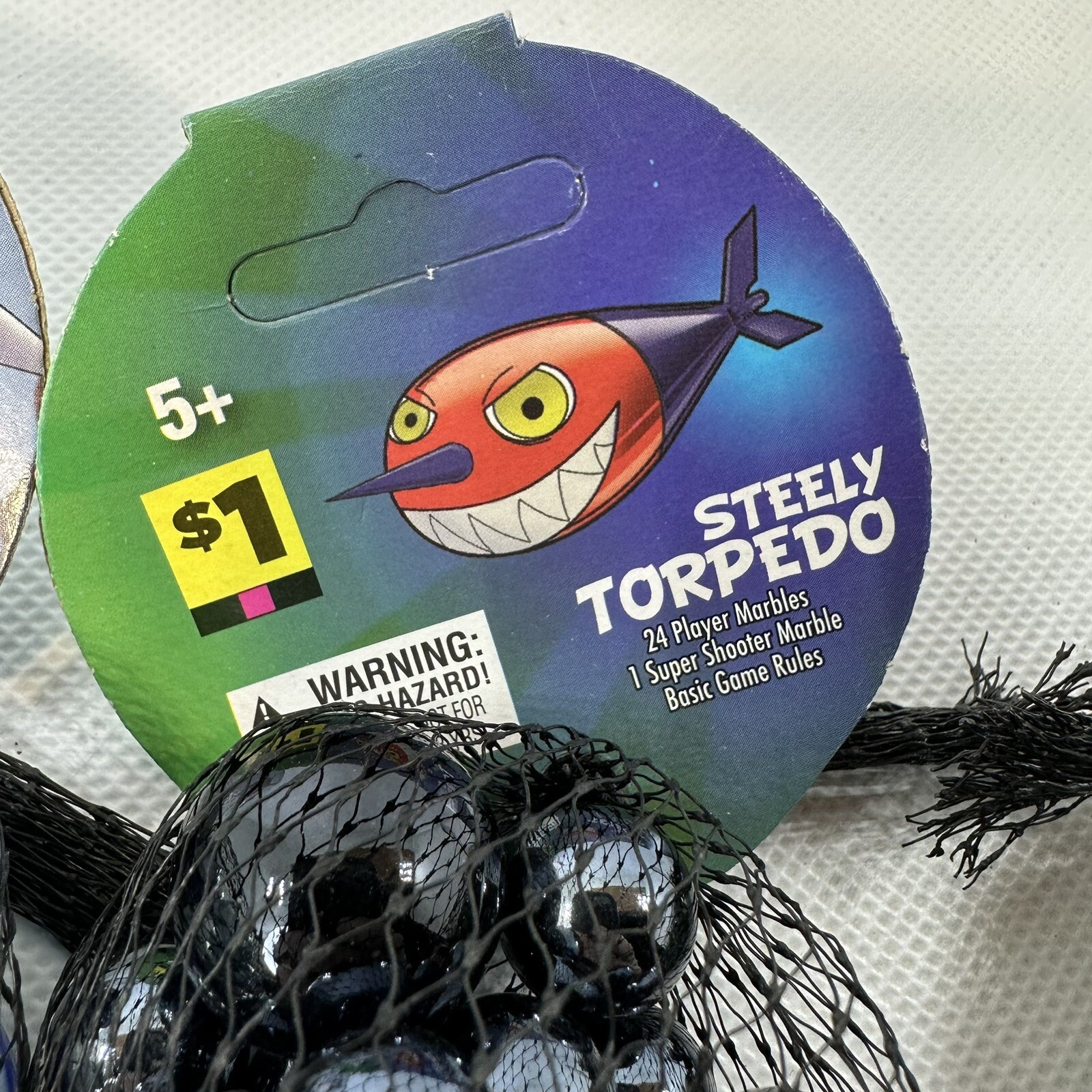 (3) Bags of Brand New Marbles- Torpedo, Mermaid, Shark 75ct