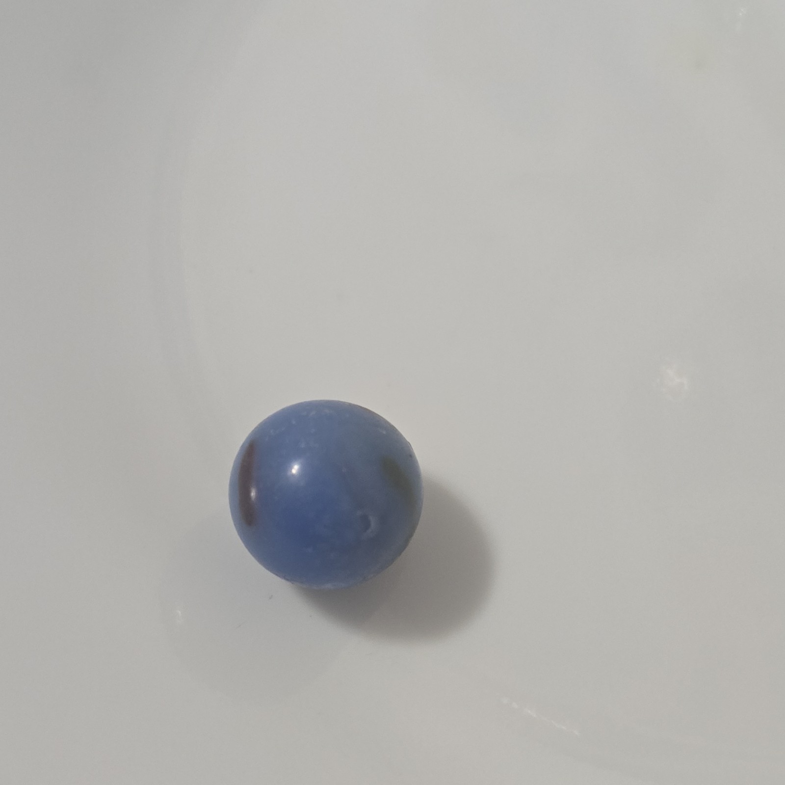 Glass Toy Marble, Blue w/ Maroon Red & White Swirl Design, Ages 17+ Years