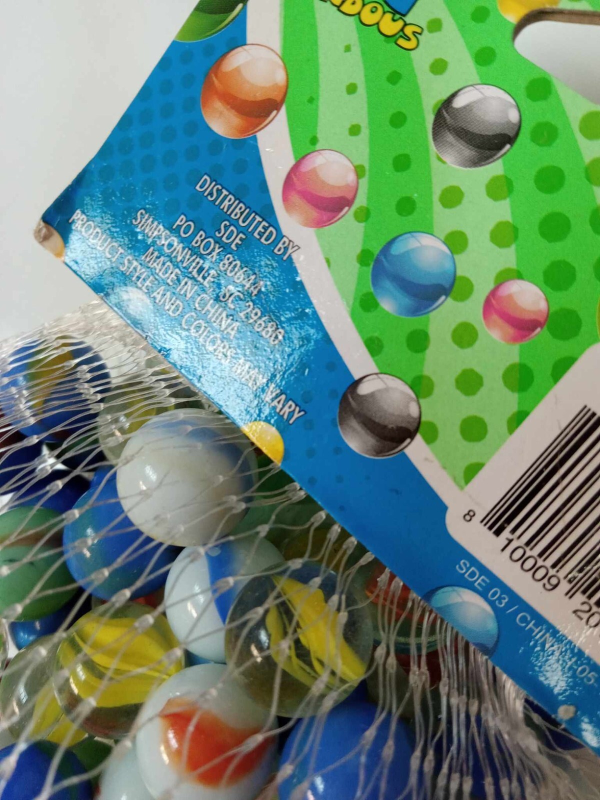 New/Sealed Toy Mendous Glass Marbles 50 Count includes 1 -0.95″ Marble kids 8+