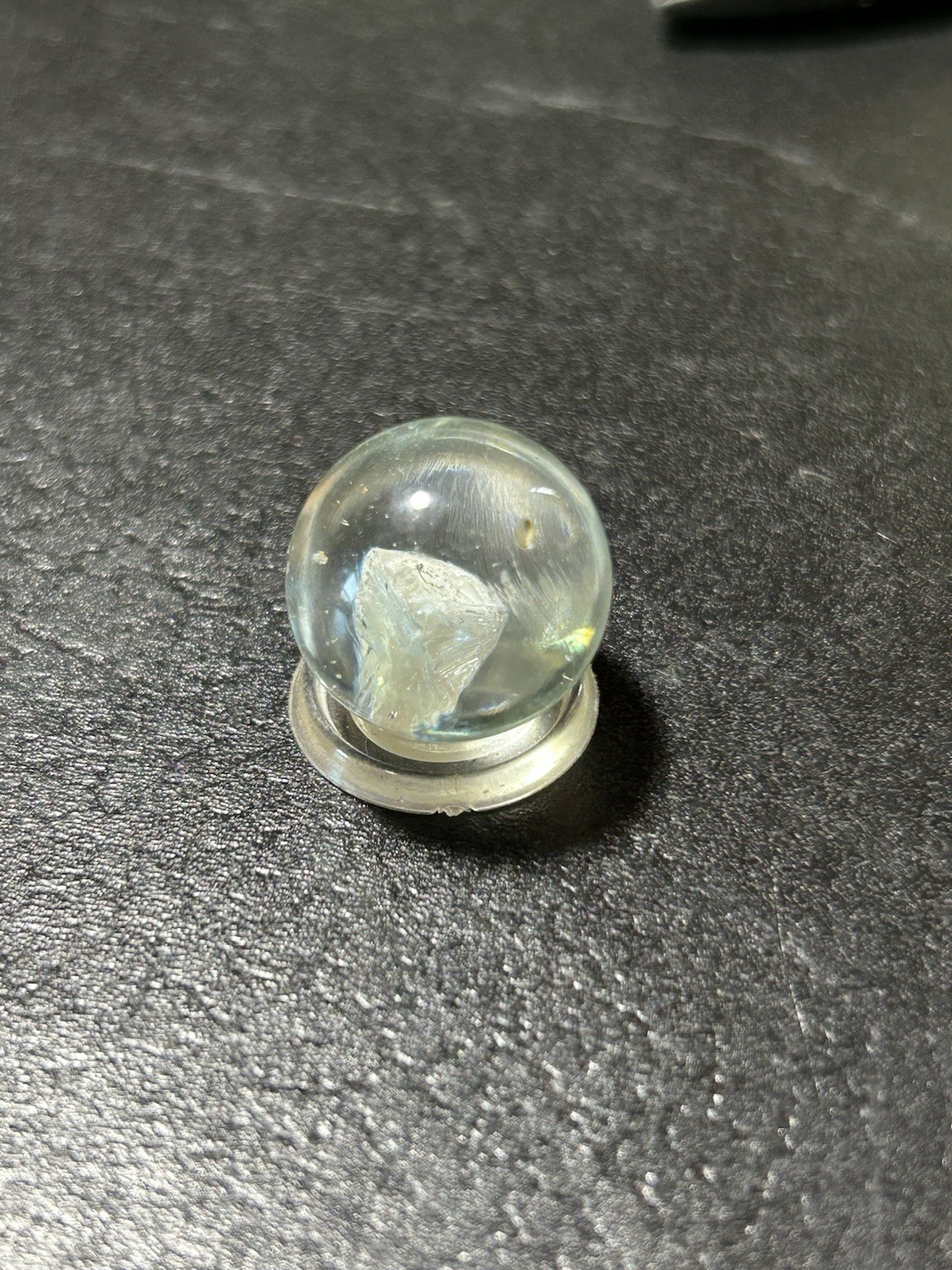 Fine Rare Clear Marble With Furnace Debris And “ Eyelashes “ Akro Agate ? .70”