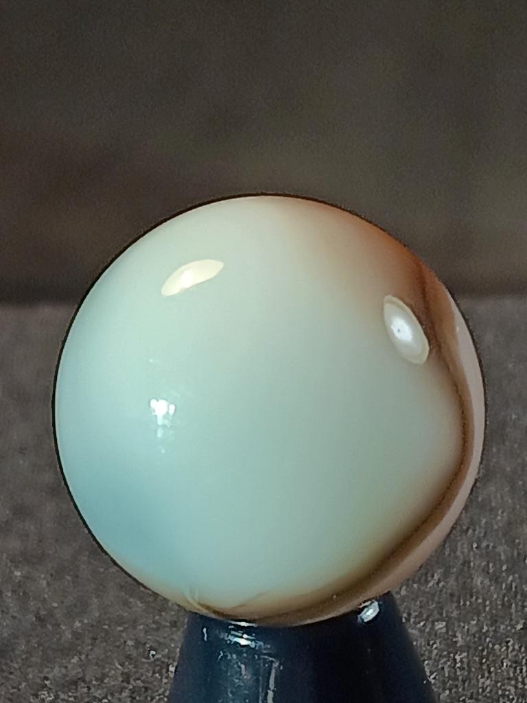 5/8″ Akro Vitro Fire Orange Robin’s Egg Bark Brown Ribbon Patch NM Marble A882