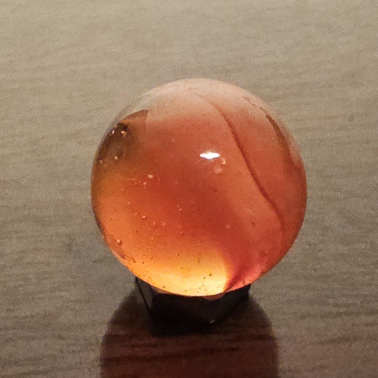 Vintage C.E. Bogard & Sons Orange 4 Lobe Cats Eye. 625 Marble Bubbles