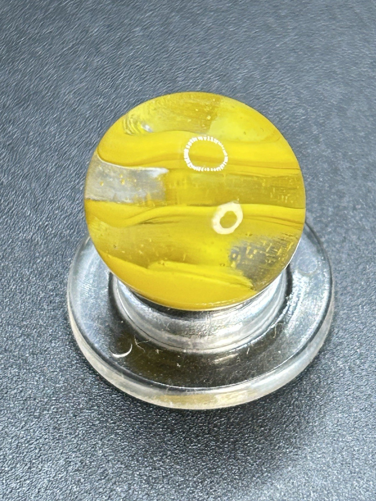 Vintage Marbles Akro Agate Yellow Auger Snake Corkscrew Marble 0.591”