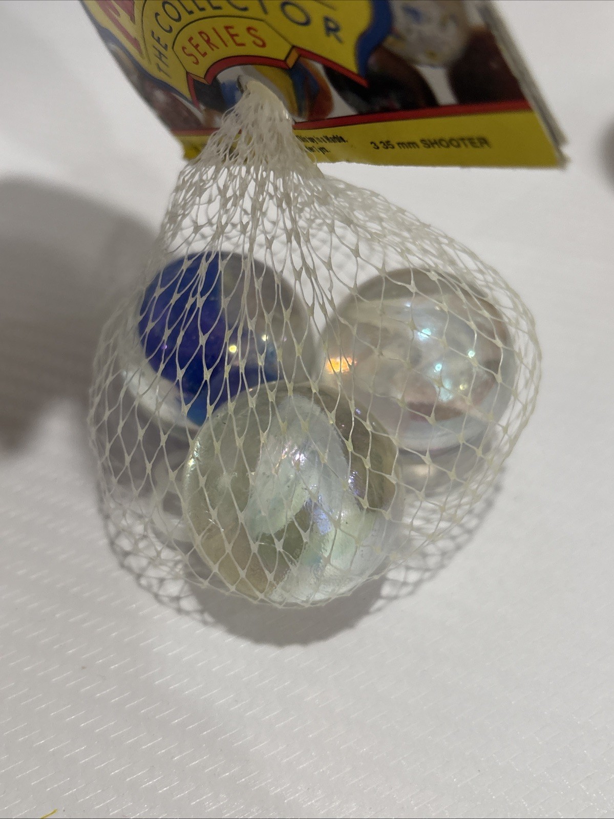 “SNOWFLAKES” *LOT OF 2* VACOR MEGA MARBLES Vintage 1990s Net Bag 24 16mm & 35mm