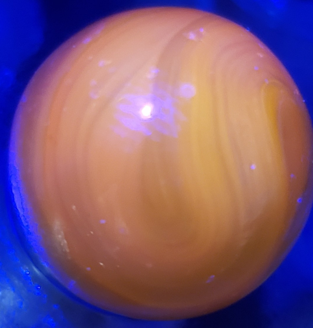 HTF Akro Agate ELECTRIC CADMIUM YELLOW LEMONADE UV MARBLE WET MNT SZ 19/32