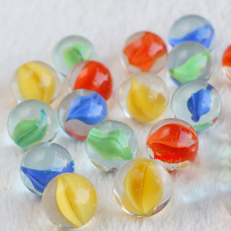 Colour Glass Marble Balls Traditional Vintage Classic Kids Toys Games Decoration