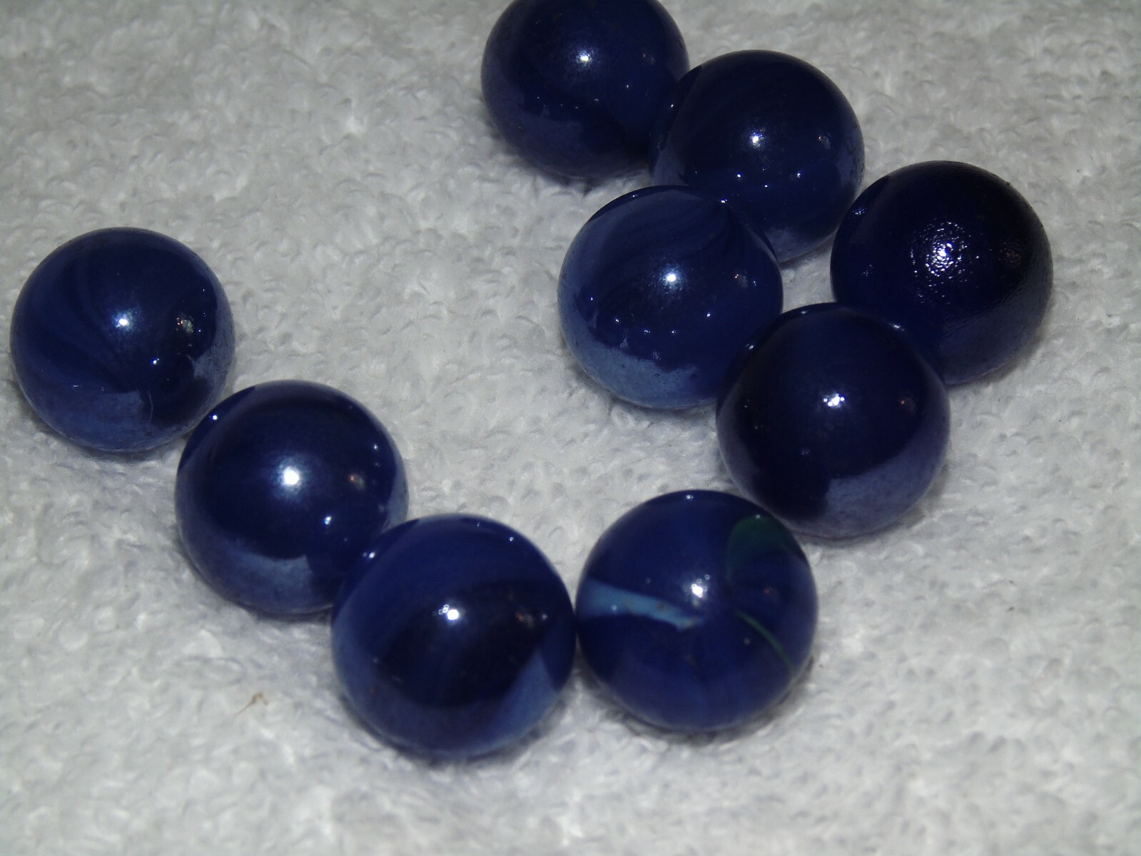 Lot 9 Vintage Estate Marbles Glass Iridescent Blue 17/32 Lot 3