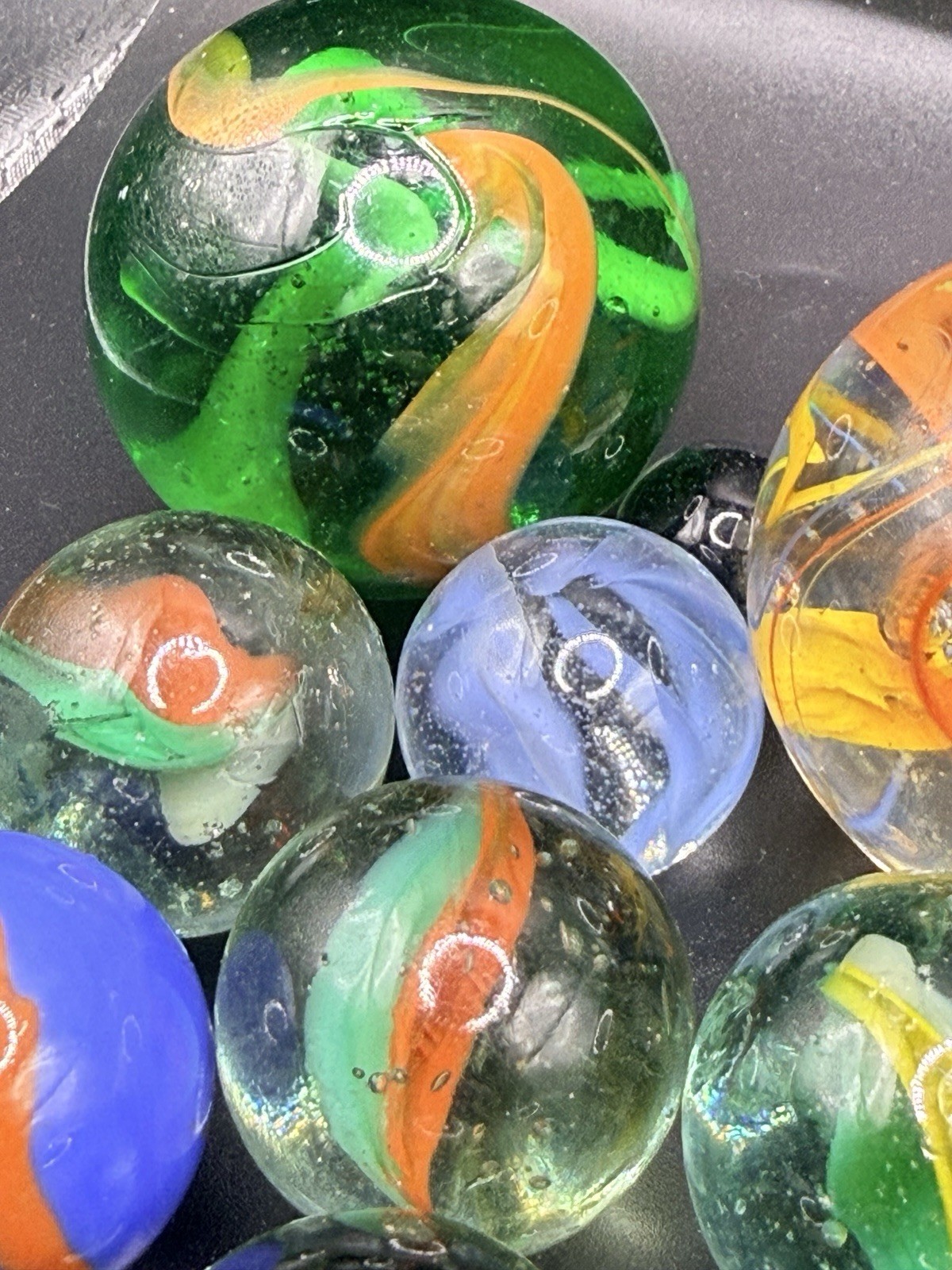 Lot of 13 Beautiful Mixed Spiderman Vintage Marbles Shooter