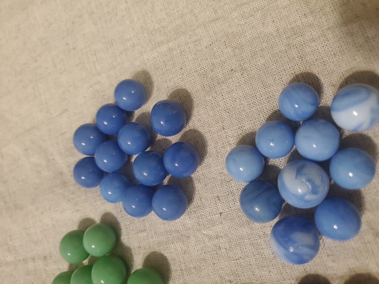 Lot of 140+ Antique Vintage Glass Marbles Swirl Blue Yellow Green Red White +