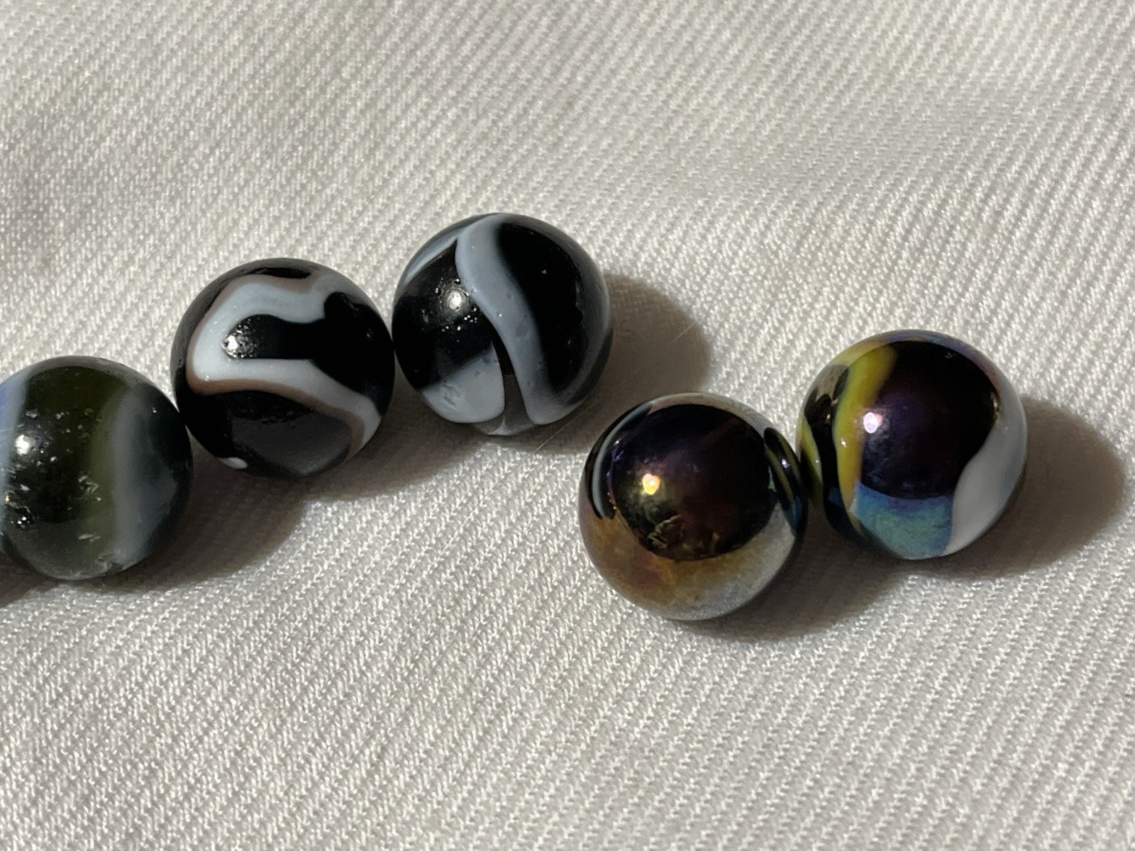 Lot Of 8 Vintage Metallic Milky Way Swirl MARBLES