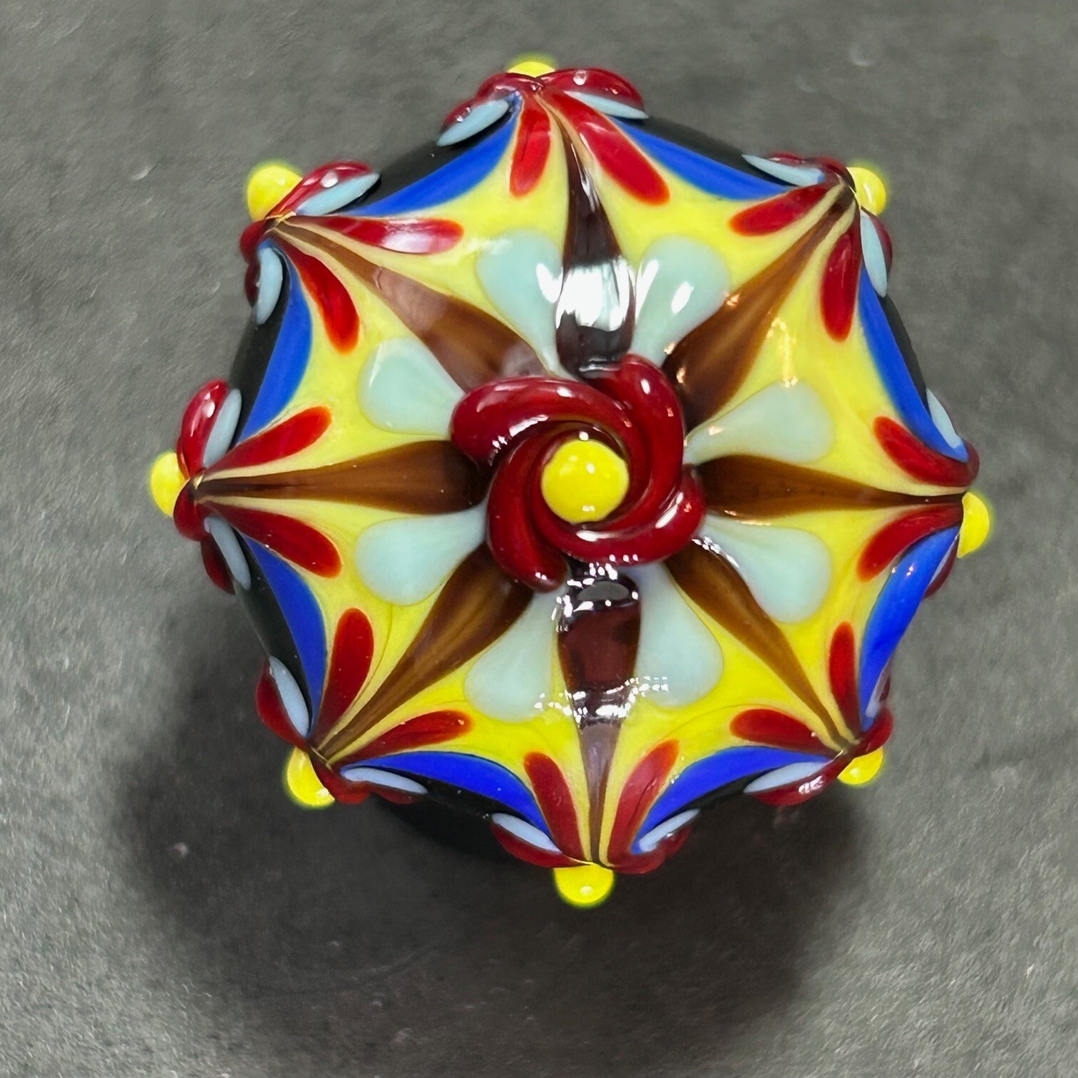 Dinah Hulet Art Glass Embellished Marble