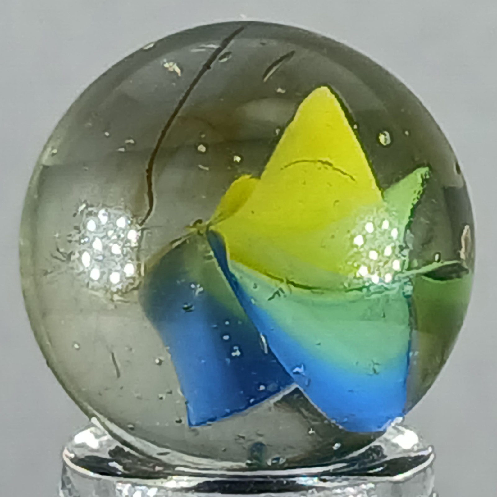 Vintage Tri-Color Hybrid Cat’s Eye Marble .62 Inches Near-Mint Condition